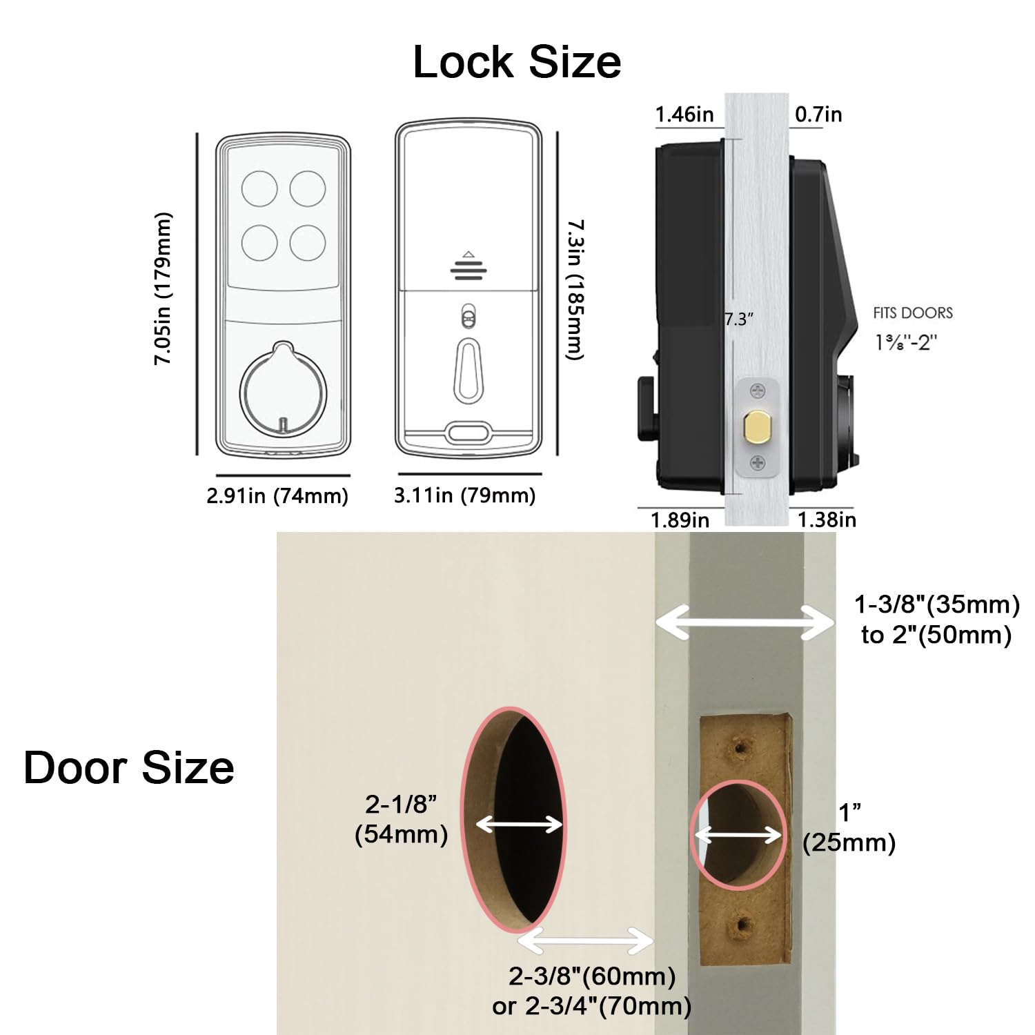 Lockly Secure Plus Smart Deadbolt Lock - Keyless Entry Door Lock with PIN Genie Keypad & 3D Fingerprint Sensor - Auto-Locking Smart Lock for Front Door (Matte Black) - Perfect for Home Security & Smart Home Automation