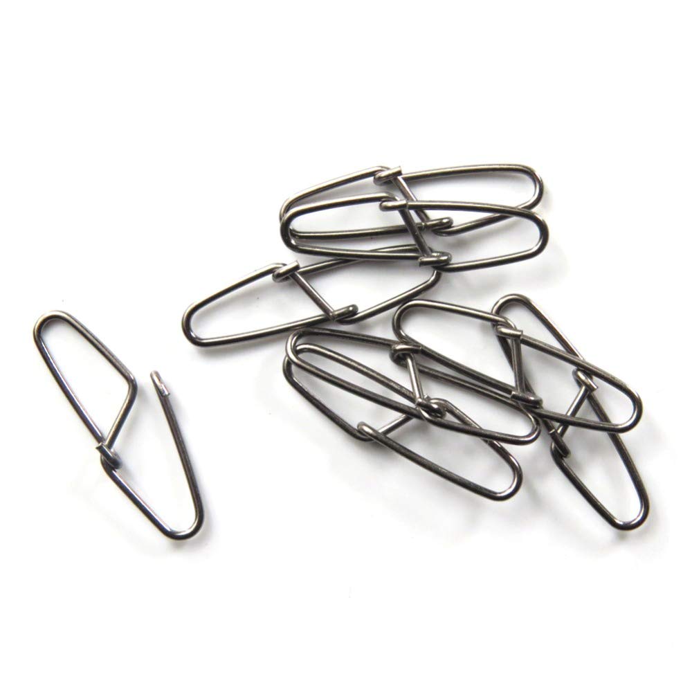 100-Piece Stainless Steel Quick Change Fishing Snap Connectors - High Strength Diamond Insurance Design for Crappie, Bass & Trout Fishing - Perfect for Freshwater & Saltwater Angling, Ice Fishing, and Kayak Fishing Adventures