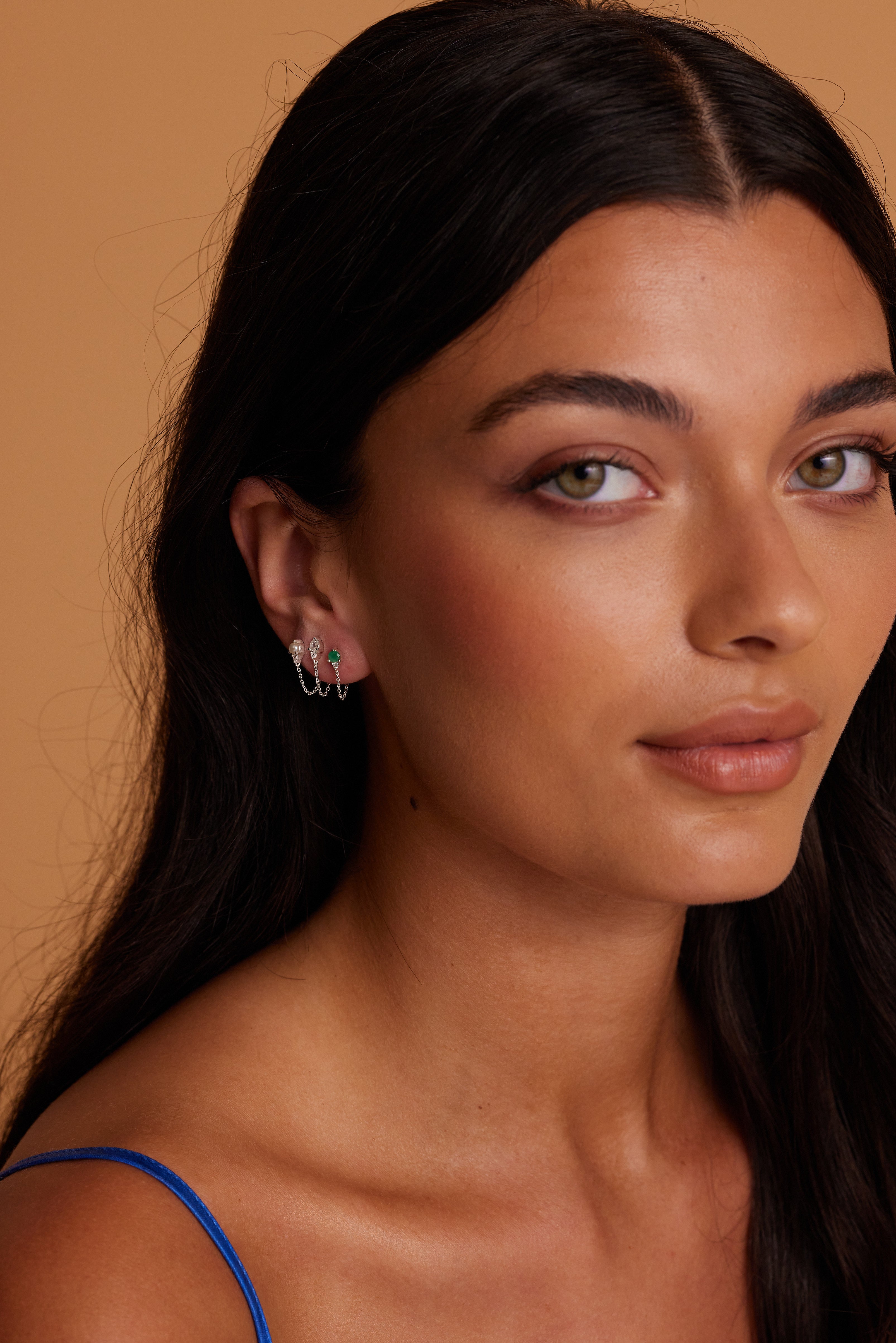 May Birthstone Emerald Silver Stud Earrings - Elegant Jewelry Gift for Women, Perfect for Birthdays, Anniversaries & Special Occasions