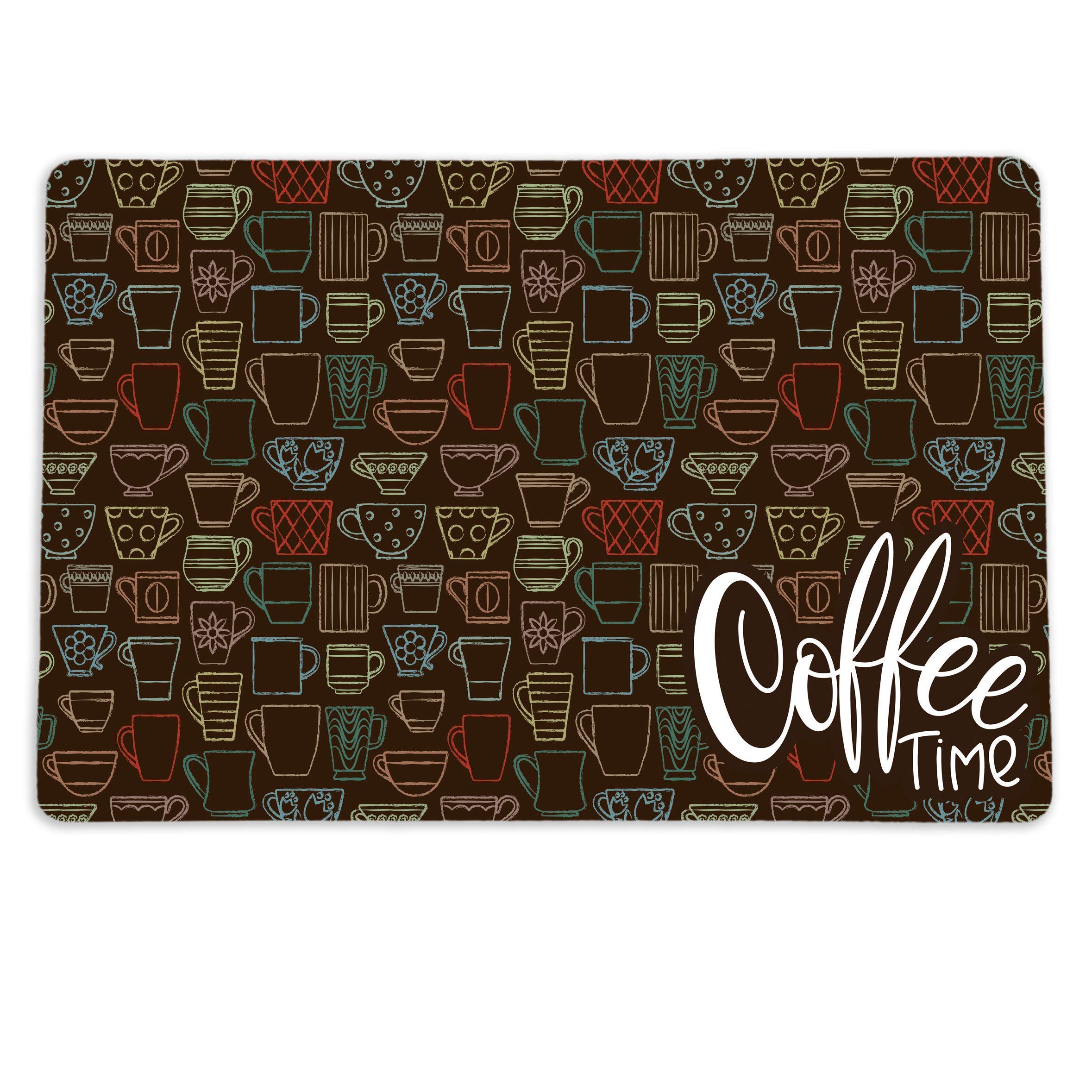 Premium Coffee Mat Placemat for Coffee Maker & Espresso Machine - 2 Sizes (12x18 & 15x20) - Washable, Non-Slip Spill Mat - USA Made - Perfect for Coffee Bars, Kitchen Countertops & Office Break Rooms