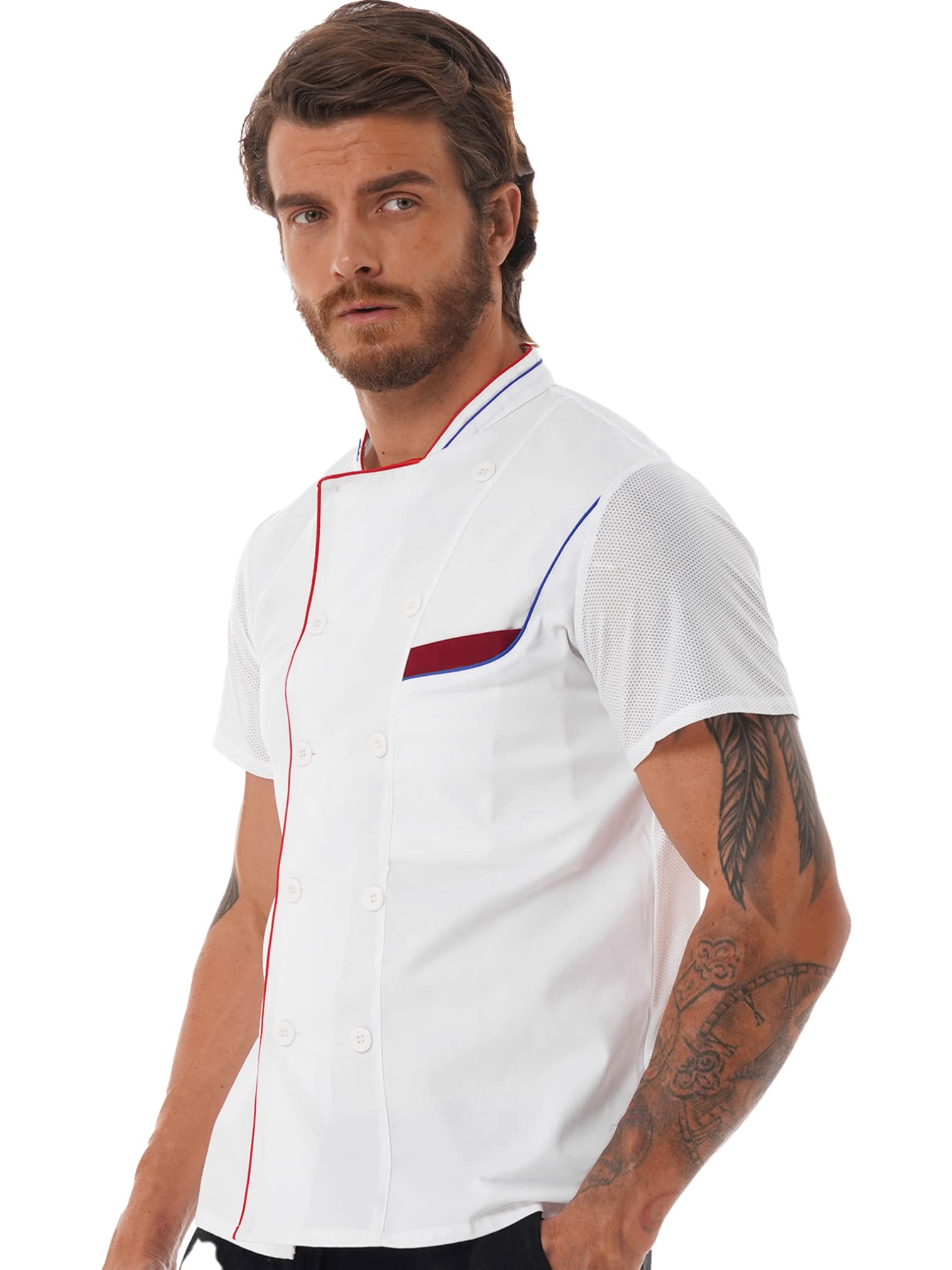 Easyforever Letter Embroidery Unisex Chef Jacket - Professional Kitchen Uniform for Men & Women - Restaurant Cook Coat with Breathable Fabric - Perfect for Chefs, Bakers & Culinary Students