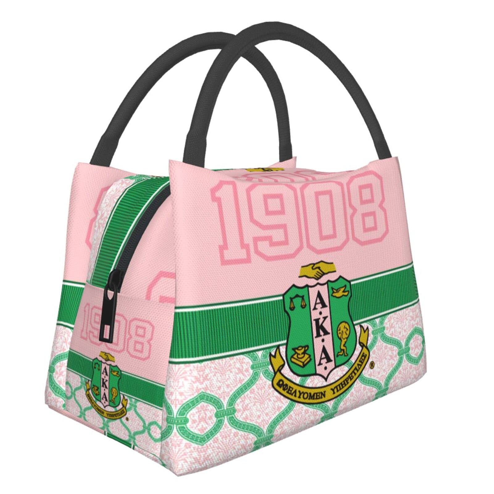 Insulated Reusable Lunch Tote & Cooler Bag for Women - Perfect Sorority Gift, Work, Picnic & Gym Lunch Box (Pink)