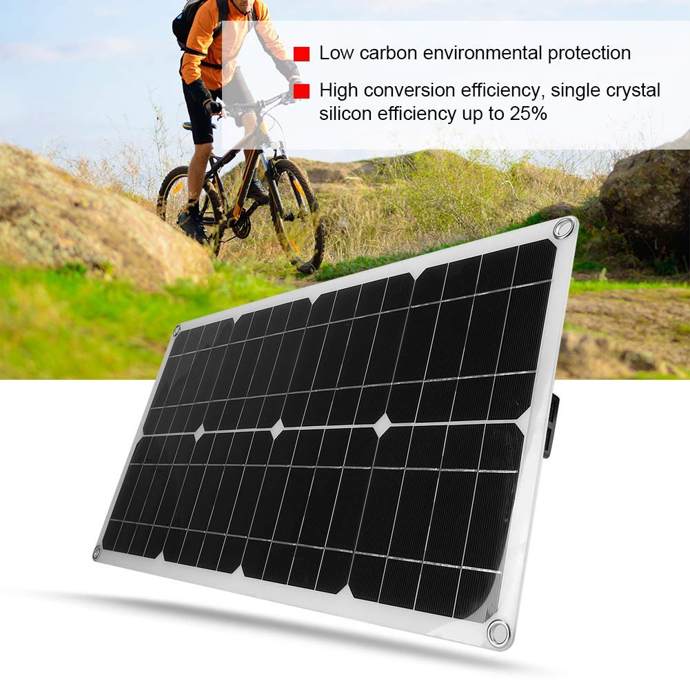 40W Flexible Solar Panel with Dual USB for Car Battery Charging - Outdoor & Camping Use