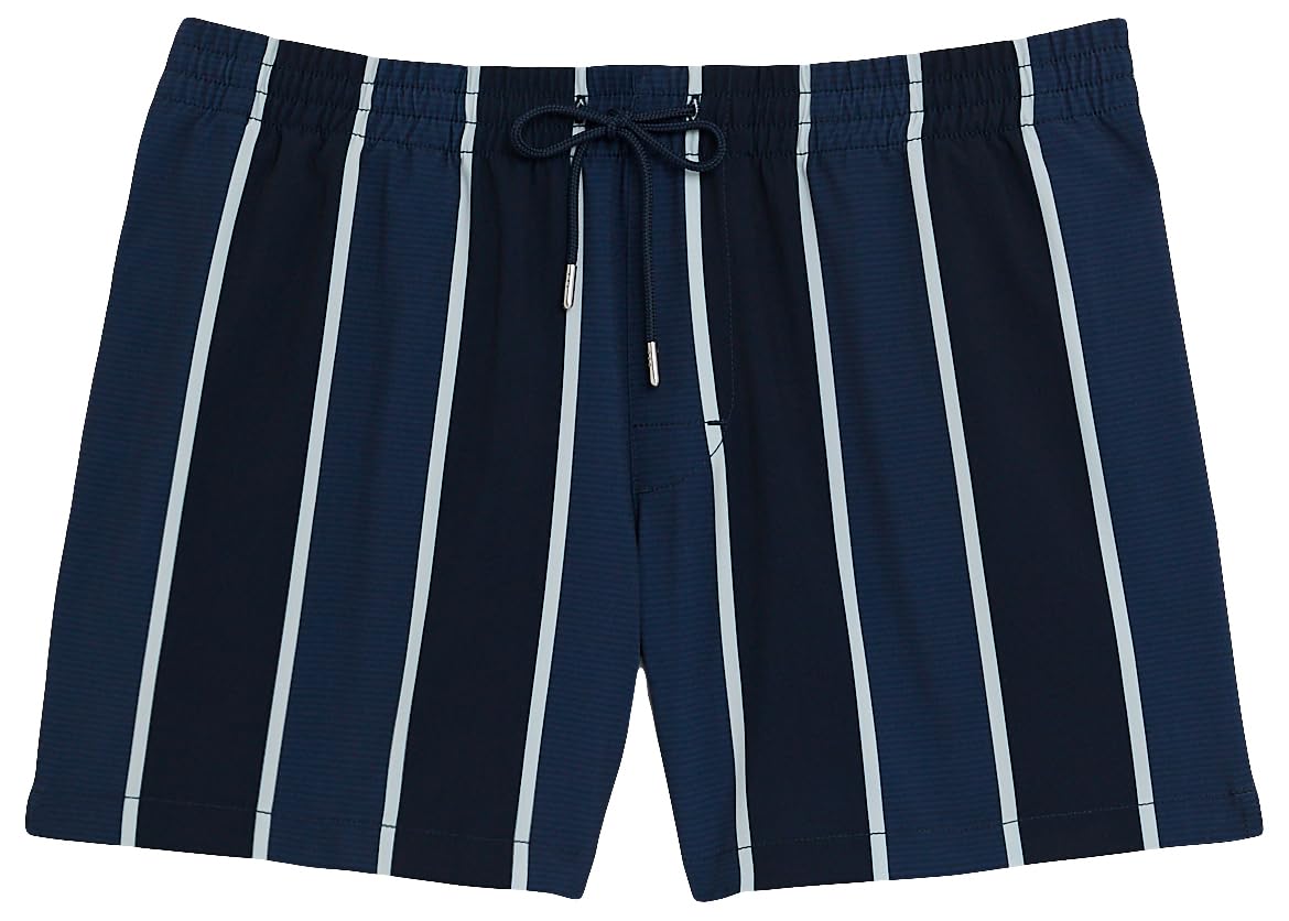 Club Monaco Men's Standard Cabana Print Arlen Swim Trunks - Quick Dry Beach Shorts for Swimming, Vacation & Summer Outdoor Activities