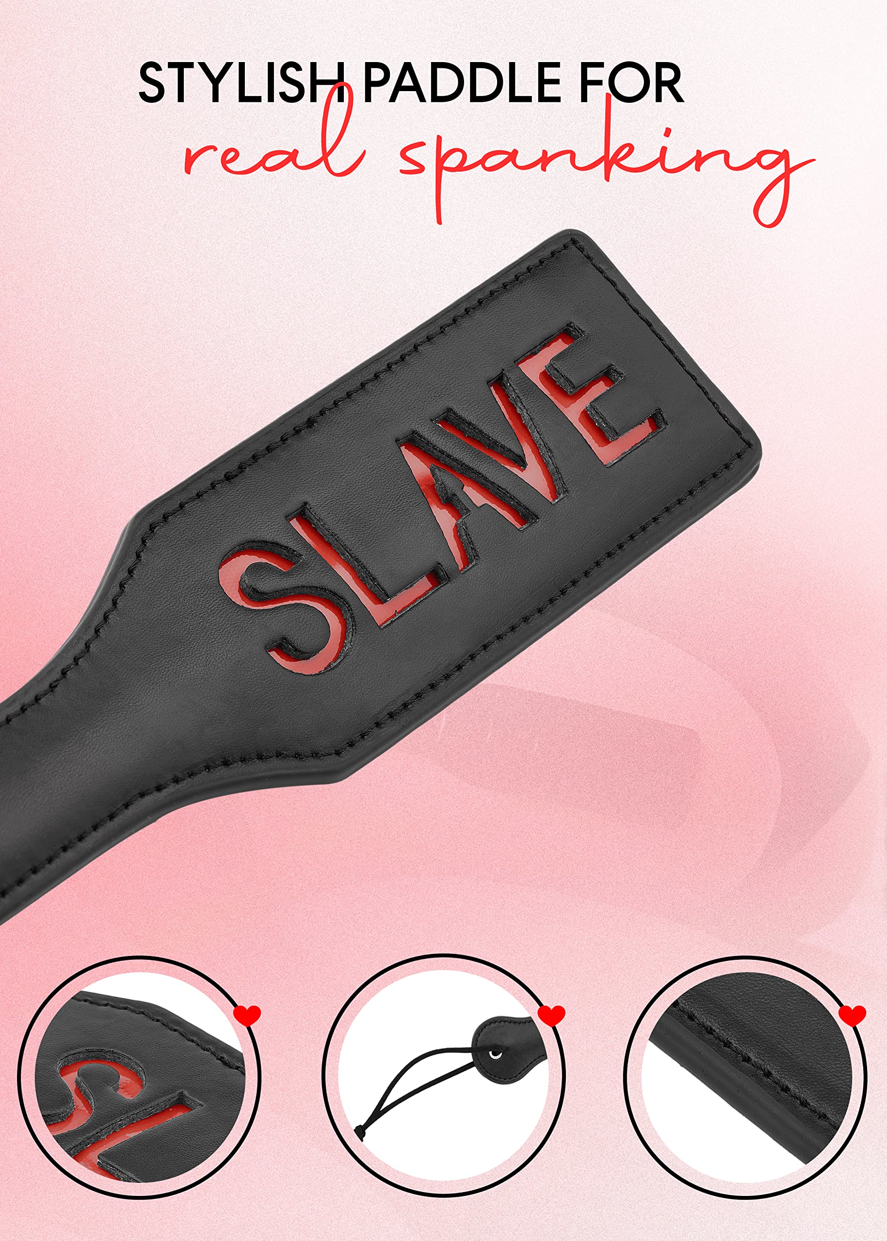 BDSM Spanking Paddle Set - Double Layer Flogger & Whip for Adults - Bondage Kits for Couples Sex Play - Perfect for Sensual Massage, Role Play & BDSM Exploration