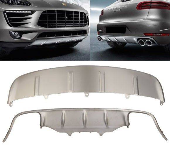 2014-2017 Porsche Macan Front & Rear Bumper Protector Set - 2PC Bumper Guard & Diffuser Skid Plate for Enhanced Protection - Perfect for Off-Roading & Daily Driving