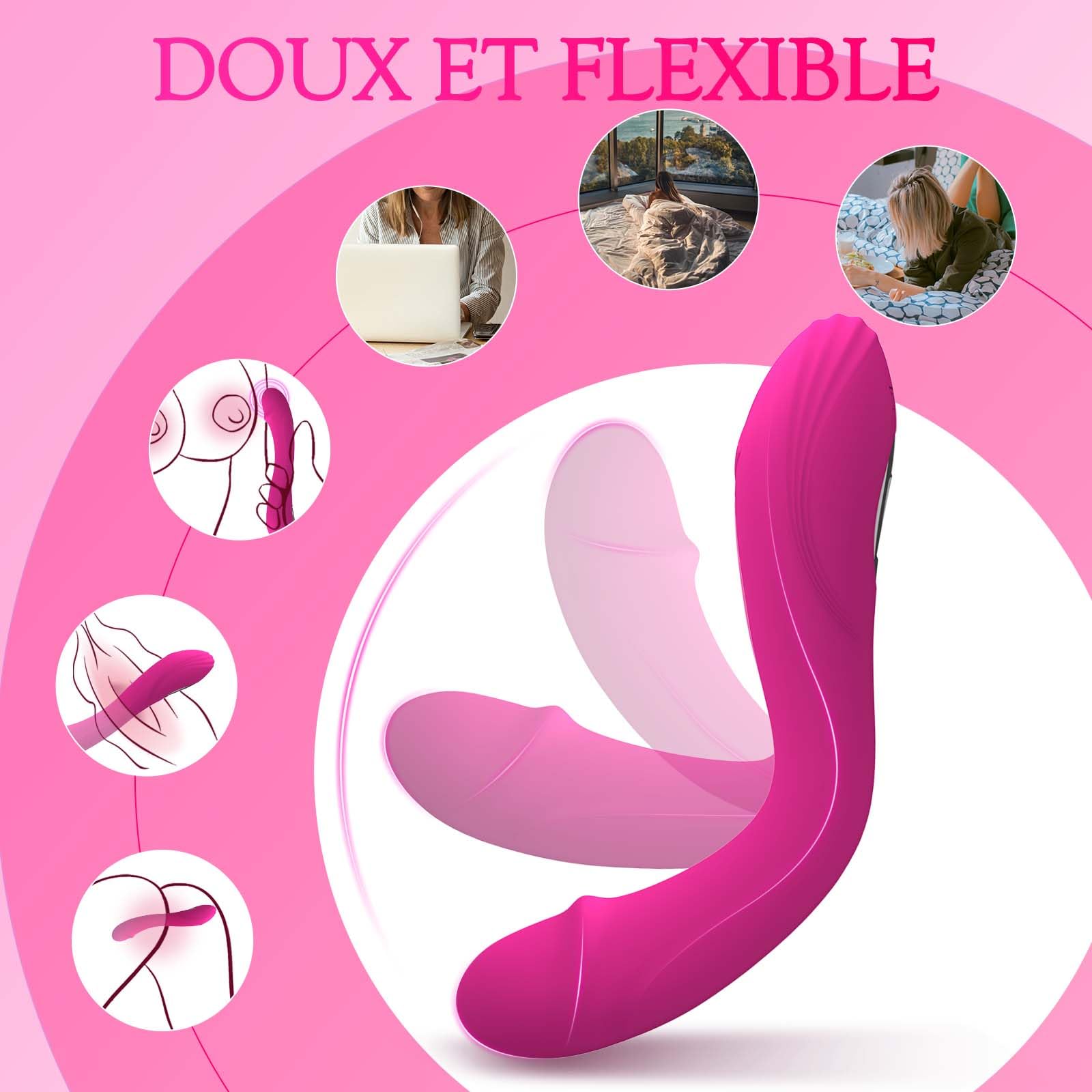 Powerful Clitoral Vibrator for Women - 10 Speed G Spot & Clitoris Stimulator, Rechargeable Adult Sex Toy for Couples & Solo Play (Red) - Perfect for Romantic Nights & Self-Care Moments