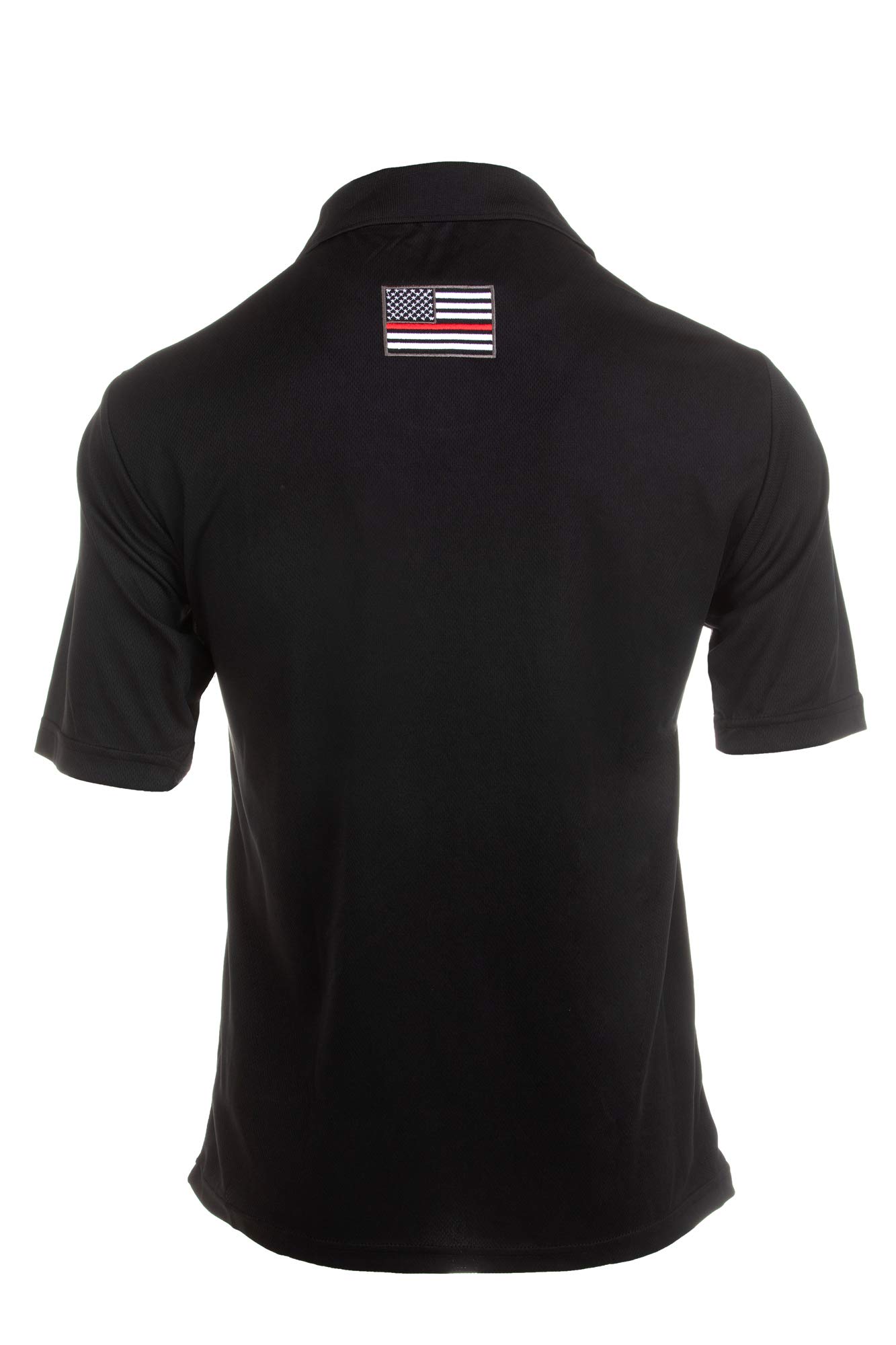 American Flag First Responders Polo Shirt for Women - Farm Blue Rescue Shirt with Black Accents - Perfect for EMT, Firefighter & Police Duty Wear