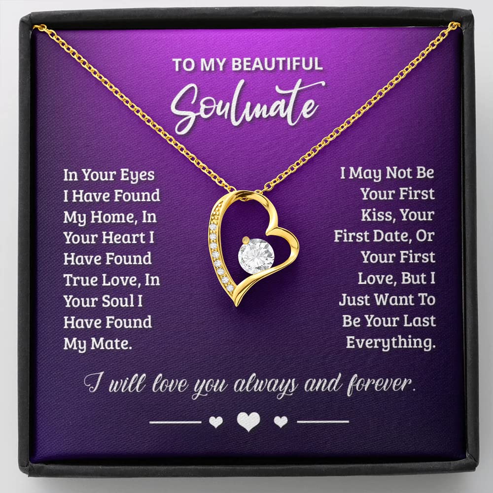 To My Soulmate Necklace - Romantic Jewelry Gift for Wife, Birthday & Anniversary Present from Husband - Elegant Women's Soulmate Jewelry for Wedding, Valentine's Day & Special Occasions