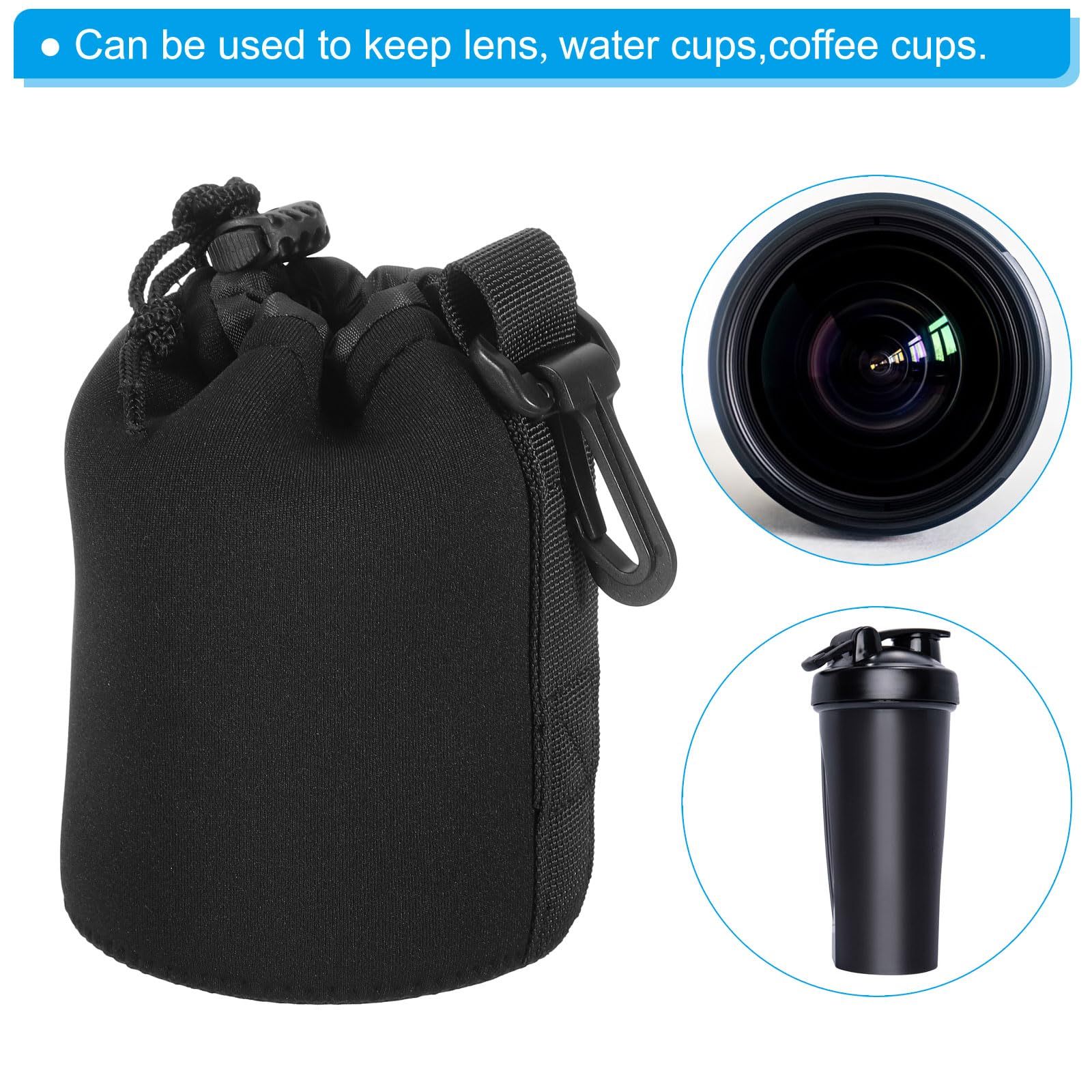 **PATIKIL 3-Pack Neoprene Camera Lens Pouch - 3.3