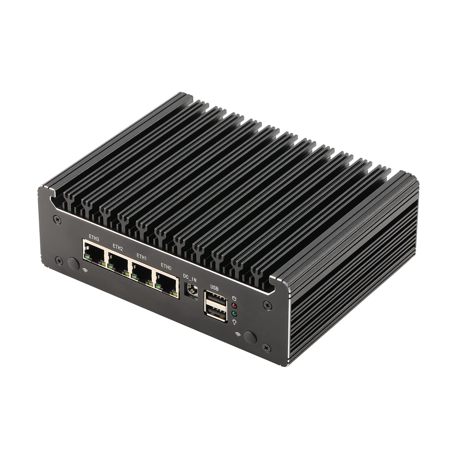 HUNSN Micro Firewall Appliance Mini PC - Intel N4505/N6000 Processor, 4GB RAM, 32GB SSD, 4x 2.5GbE Ports, OPNsense VPN Router with AES-NI Encryption | Ideal for Home Network Security, Small Business Firewall & VPN Server Setup