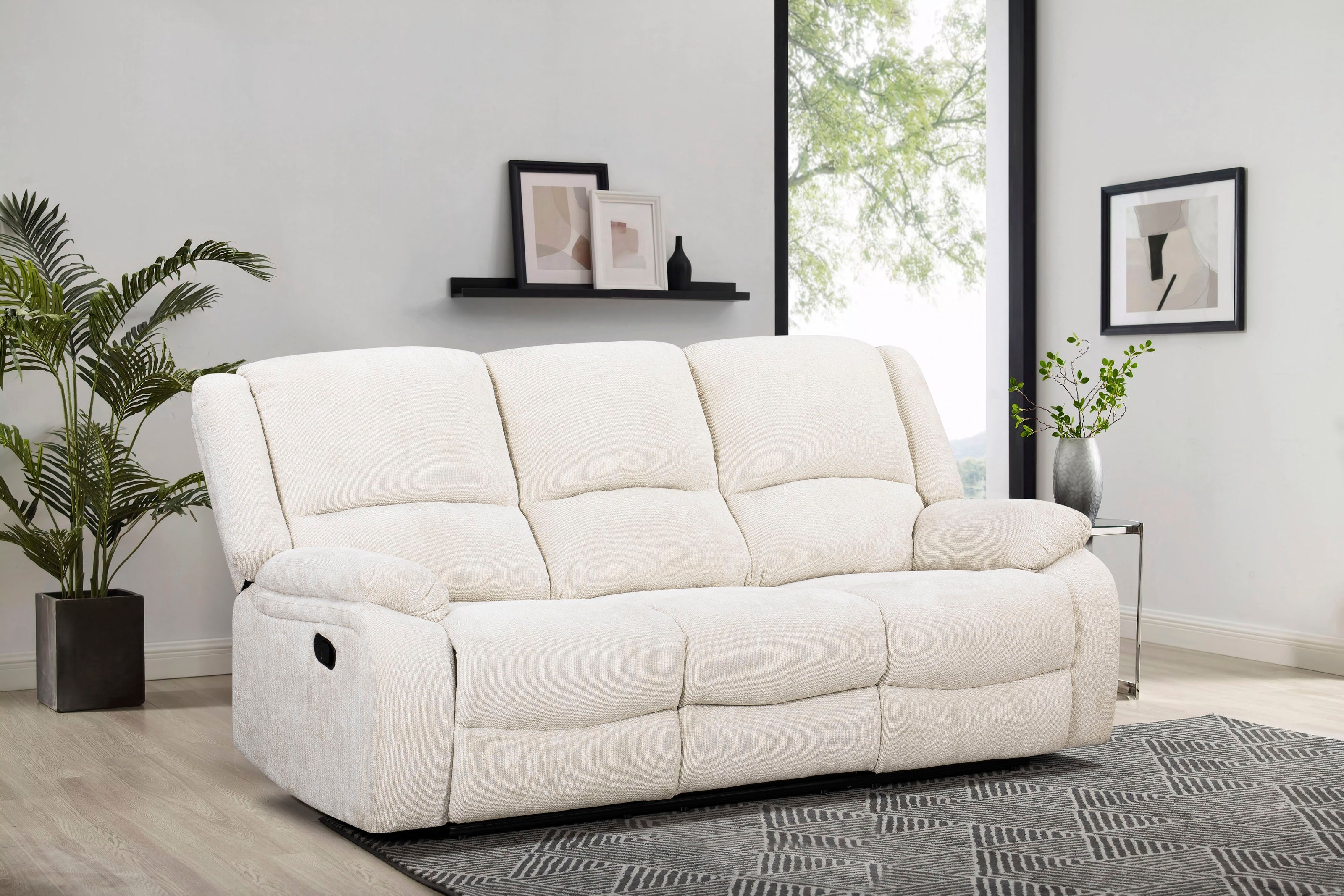 Roundhill Furniture Blitz Transitional Living Room Reclining Sofa Set - Modern Comfort for Relaxing & Entertaining - Perfect for Family Movie Nights & Cozy Evenings
