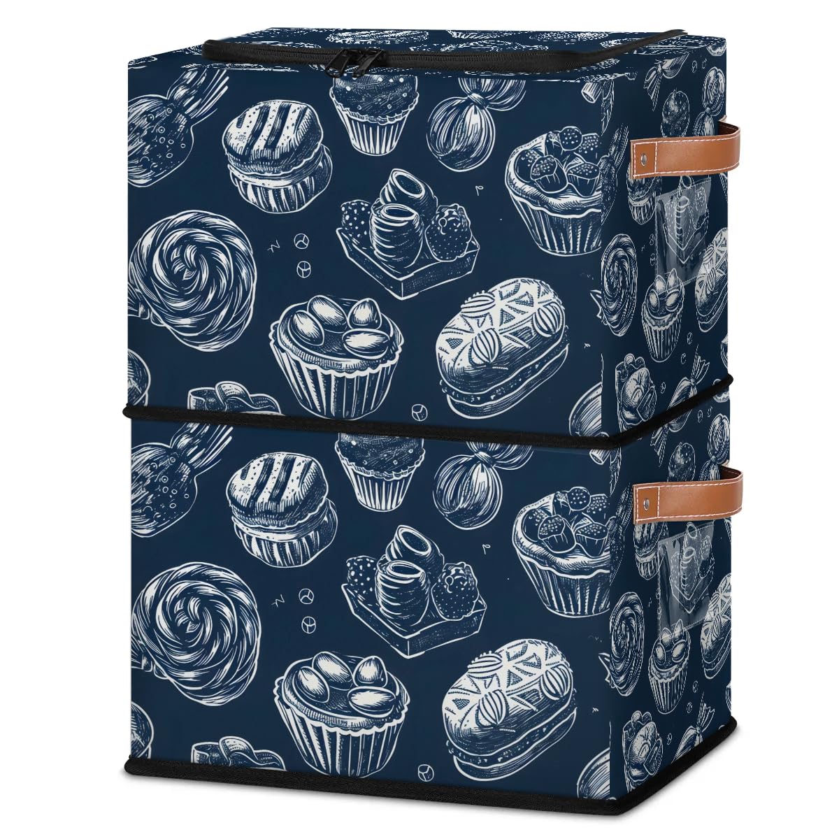 Collapsible Stackable Storage Bins with Lids - Fabric Closet Organizer for Clothes, Toys, Blankets | Foldable Home Storage Bins for Bedroom, Nursery & Office Organization