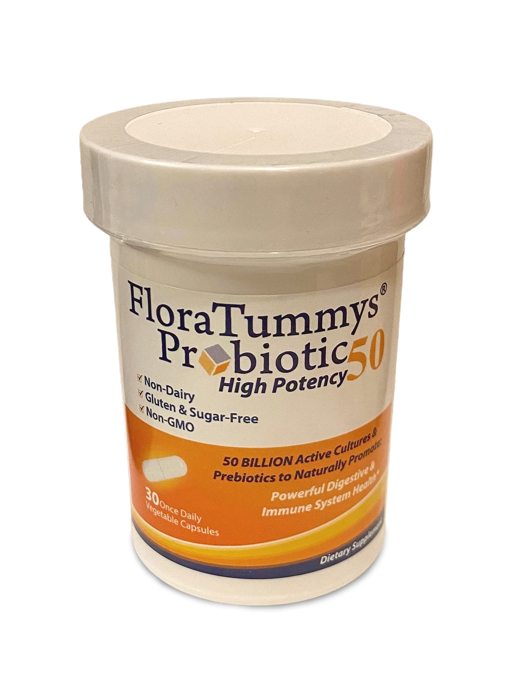 50 Billion CFU High Potency Probiotic for Adults - Dairy Free, Gluten Free, Non-GMO & Sugar-Free Digestive Health Supplement with Prebiotics | Made in USA | Supports Gut Health, Immune System & Daily Wellness