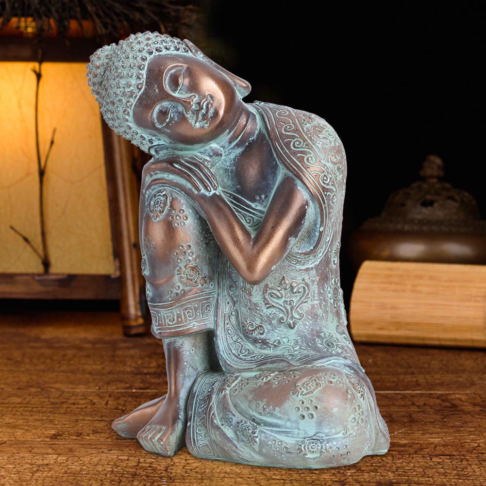Handcrafted Resin Buddha Statue - Southeast Asian Style Outdoor Garden Decor for Patio, Deck & Porch - Feng Shui Sitting Figurine for Meditation & Zen Home Decor