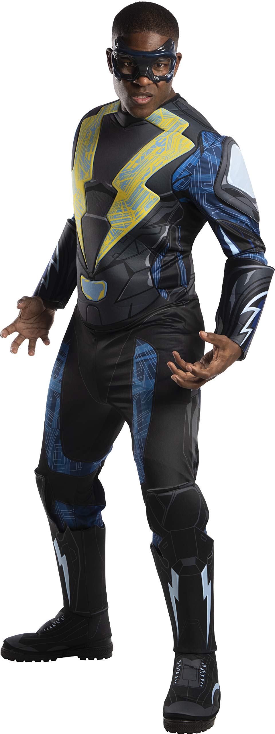 DC Comics Black Lightning Deluxe Adult Costume for Men - X-Large Size, Superhero Cosplay, Halloween Party, Comic-Con Dress Up