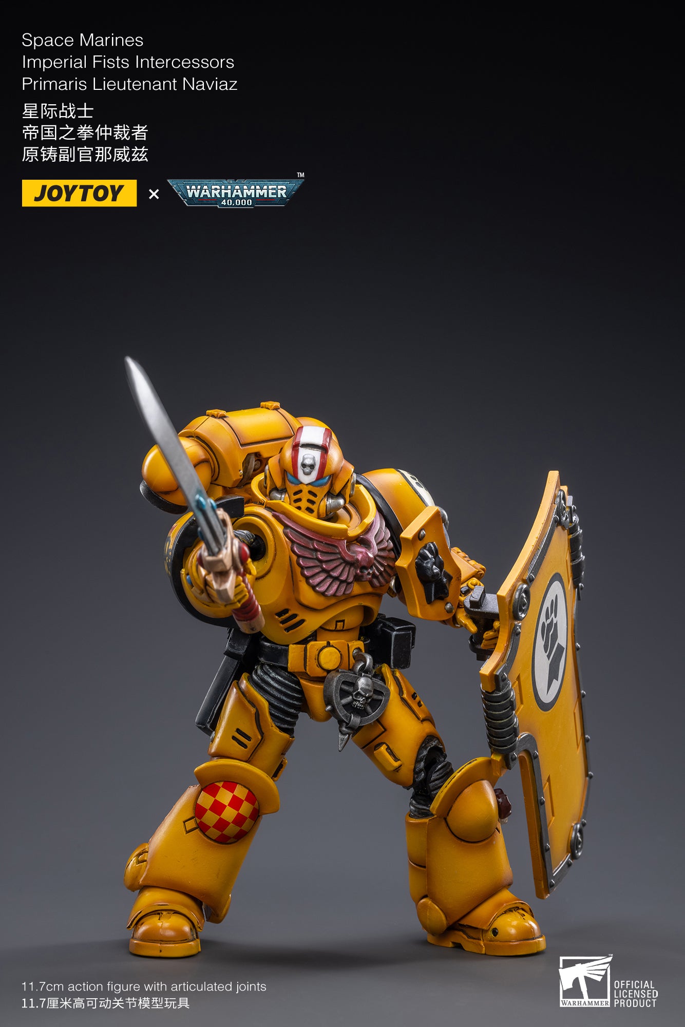 1/18 JOYTOY Warhammer 40K Action Figure Set - 4PCS Space Marines Imperial Fists Collectible Miniatures for Tabletop Gaming & Display