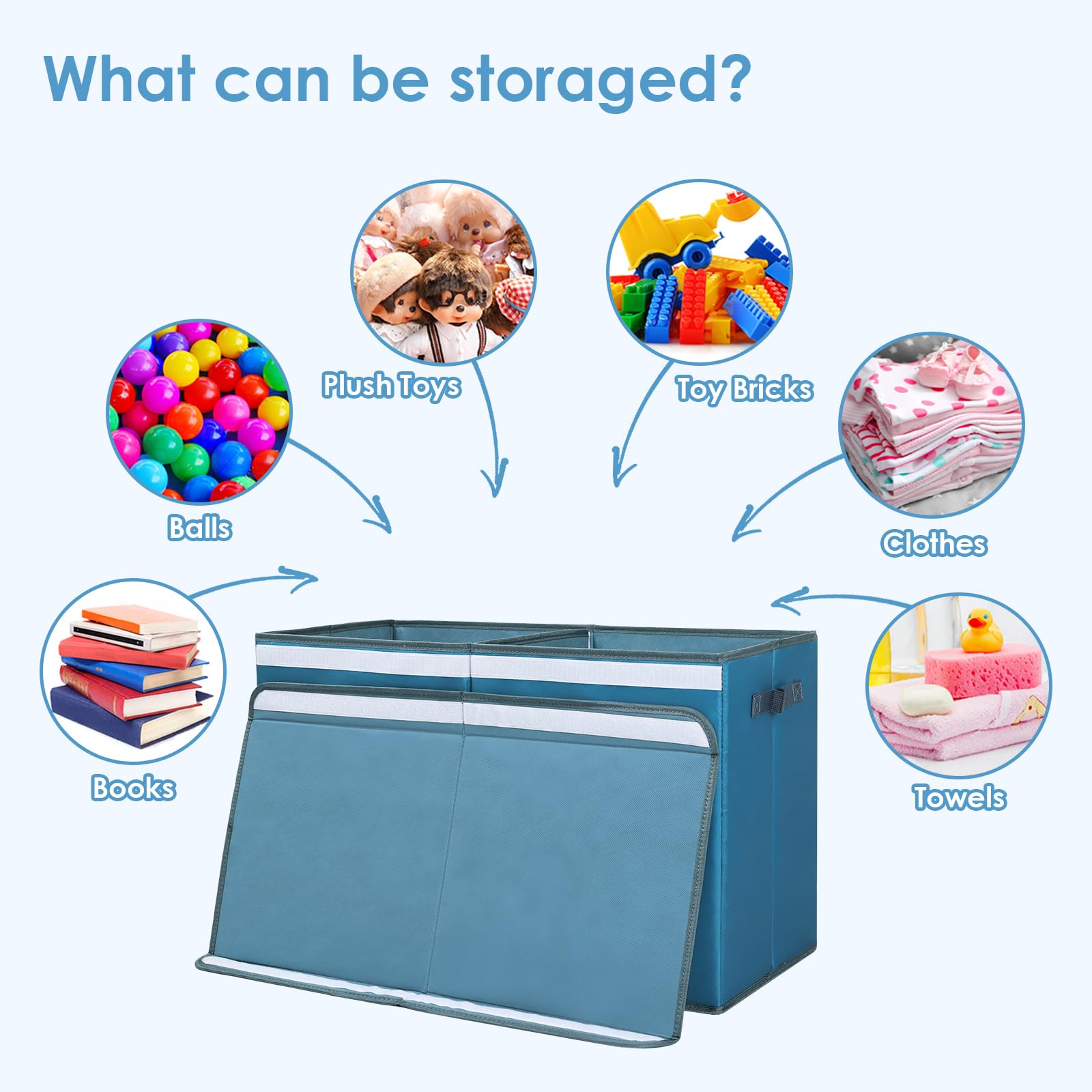 **Large Collapsible Toy Storage Box with Flip-Top Lid & Handles - 25.5×11.8×15.7 Inch Waterproof Oxford Cloth Organizer for Kids' Bedroom, Playroom & Nursery - Durable, Dustproof & Easy to Carry**    *(Perfect for Storing Toys, Books, Blankets & More - Ideal for Home, Daycare & Travel)*