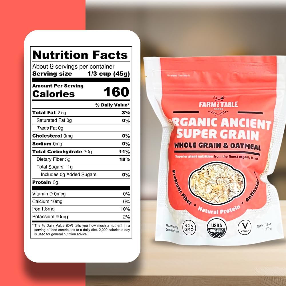 Organic Oatmeal Variety Pack - High-Protein, Plant-Based, Unsweetened, Non-GMO, Farm to Table Foods - 3 Flavors (Apple Raisin, Whole Grain, Ultimate Organic) - Perfect for Breakfast, Healthy Snacks & Weight Management
