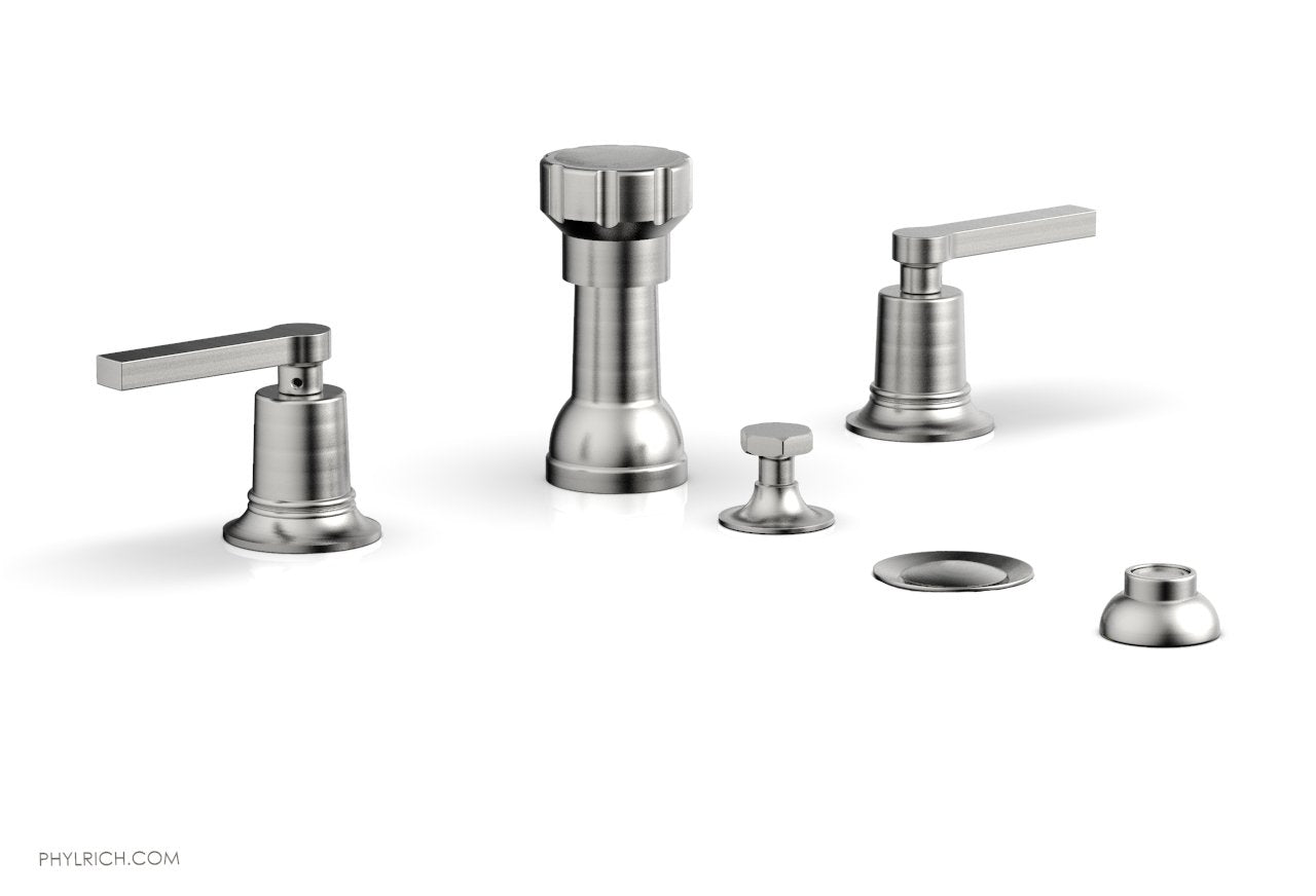 HEX MODERN 4-Hole Bidet Faucet Set with Lever Handles - Matte Black Finish - Model 501-61 - Perfect for Bathroom Renovation & Modern Toilet Upgrades