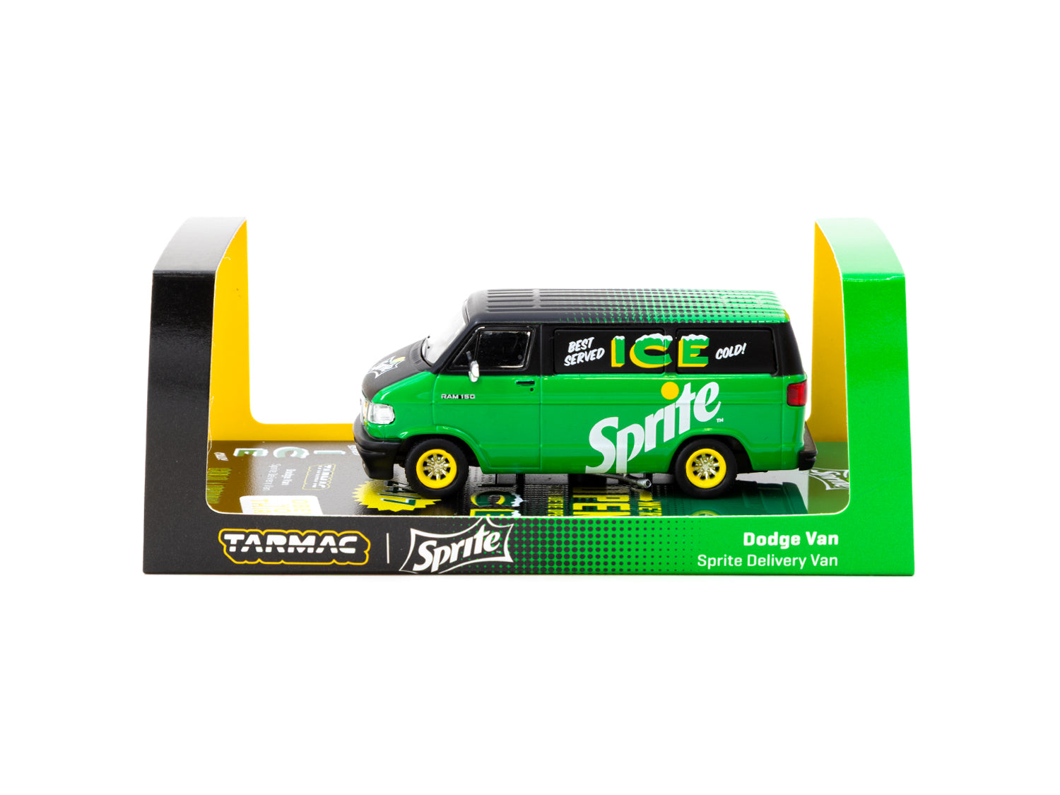 Tarmac Works 1/64 Scale Dodge Van Sprite Delivery Van Diecast Model Car - Collectible Miniature Vehicle for Display & Racing Scenes