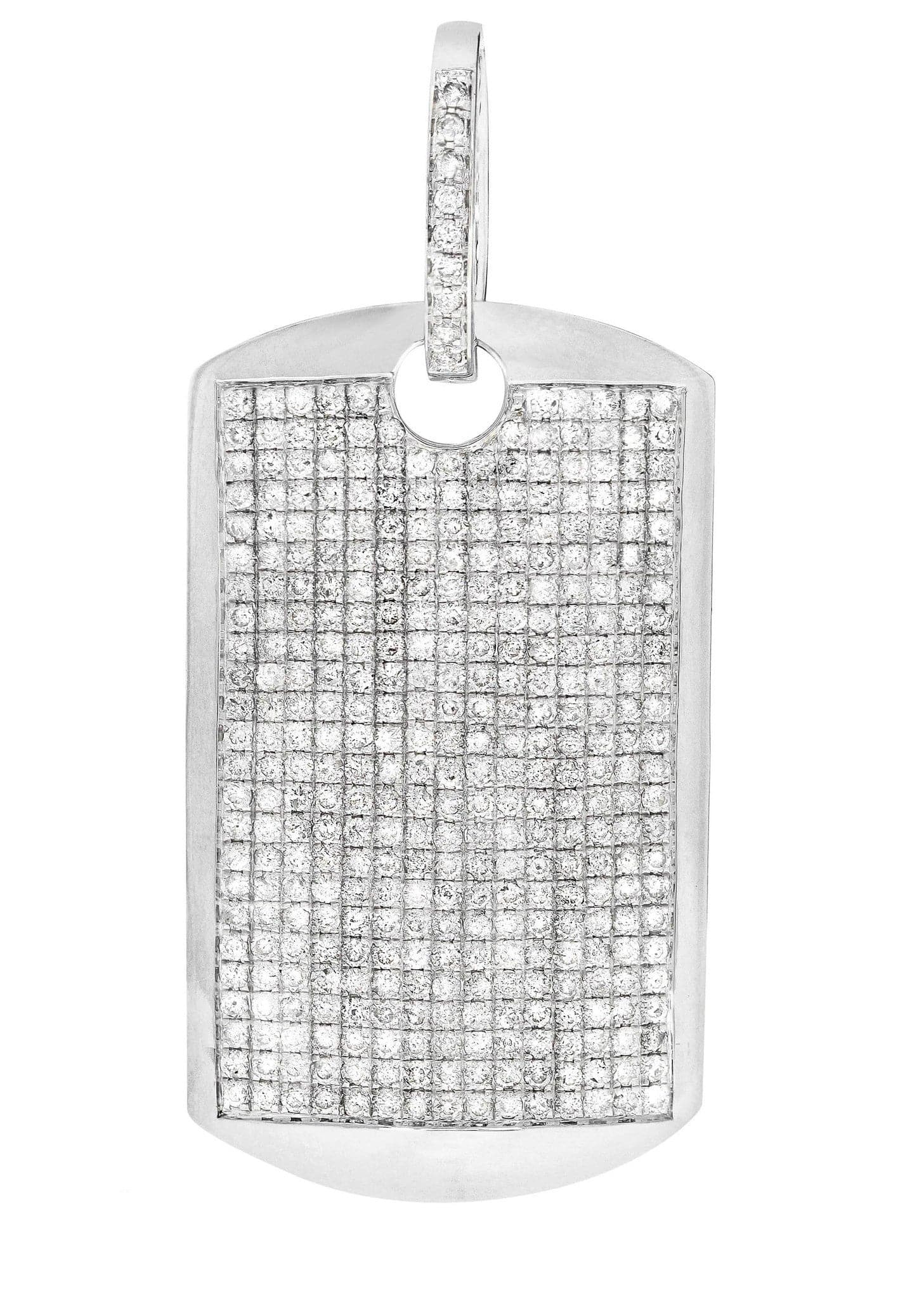 Diamond Dog Tag Pendant Necklace - 14.84g Solid Gold with 5.15ct Genuine Diamonds | Men's Luxury Jewelry Gift for Anniversary, Wedding & Special Occasions