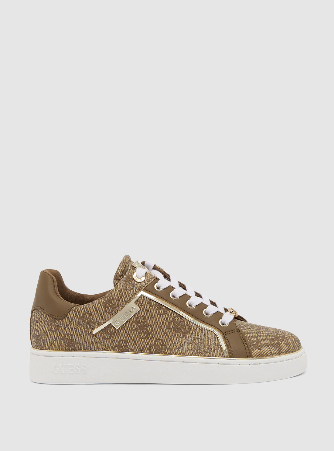 Brown Logo Bristle Low Top Sneakers for Men - Casual Comfortable Walking Shoes - Perfect for Streetwear, Work & Everyday Wear