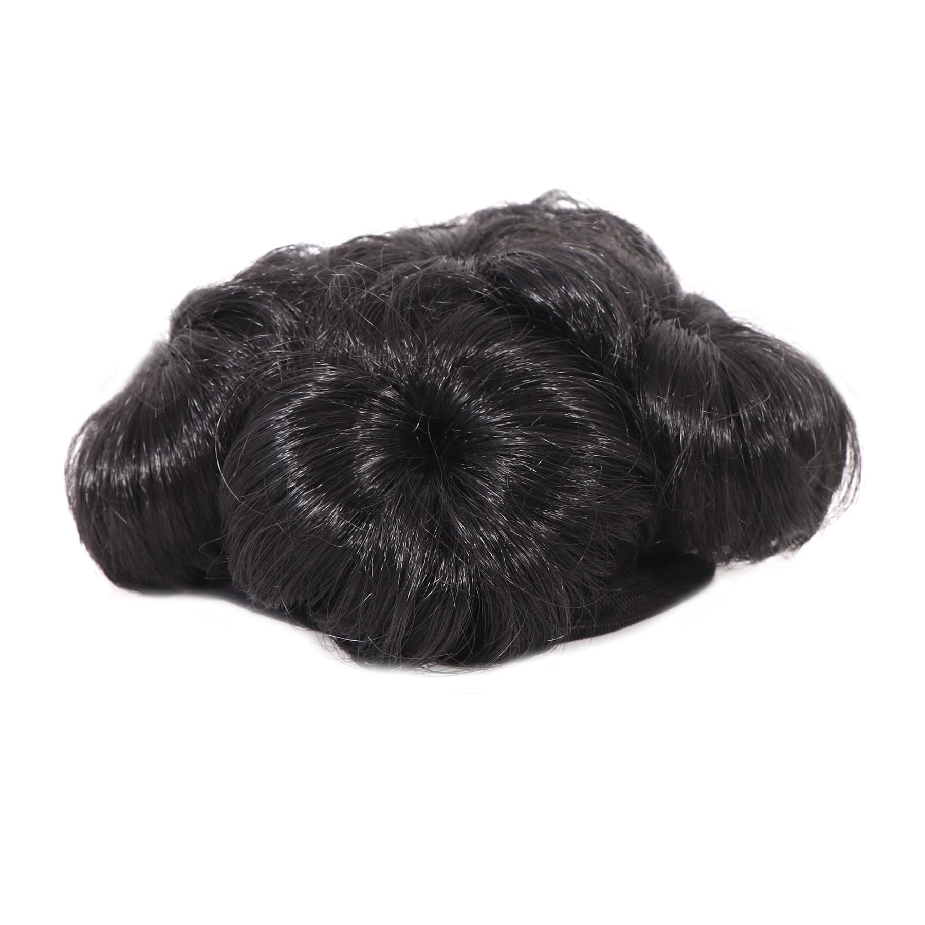 Shivarth Women's Synthetic Hair Bun Extension - Natural Black Color - 1 Pack - Perfect for Updos, Ponytails & Special Occasions