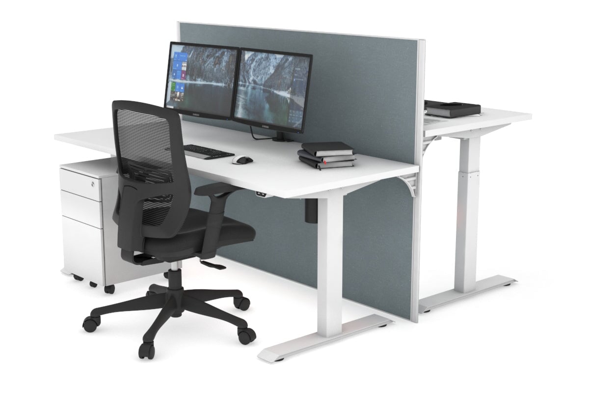 Just Right Height Adjustable 2 Person Workbench [47.2'' x 27.6''] - Perfect for Garage, Workshop & Office Collaboration