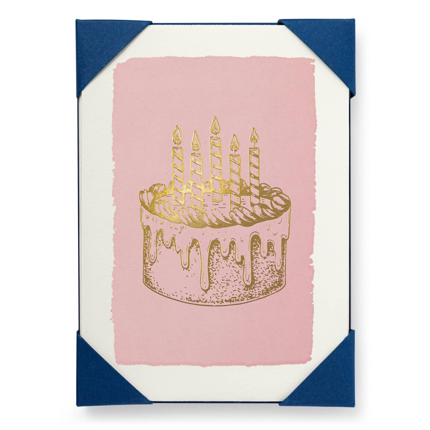 Elegant Gold Cake Greeting Card Set of 5 - Perfect for Birthdays, Anniversaries & Special Occasions