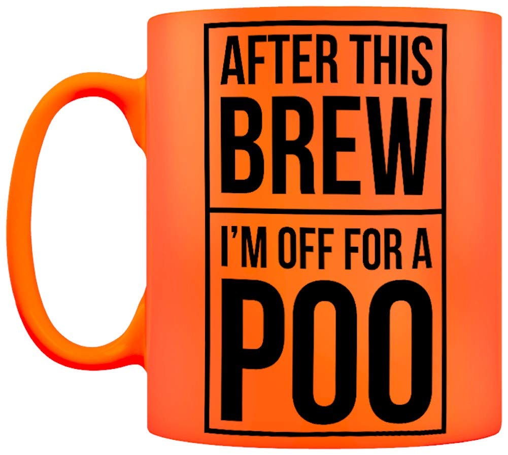 Grindstore After This Brew Orange Neon Mug - 11oz Funny Coffee Cup for Office, Home & Gifts - Bright Glow in The Dark Ceramic Mug for Tea, Hot Drinks & Unique Decor