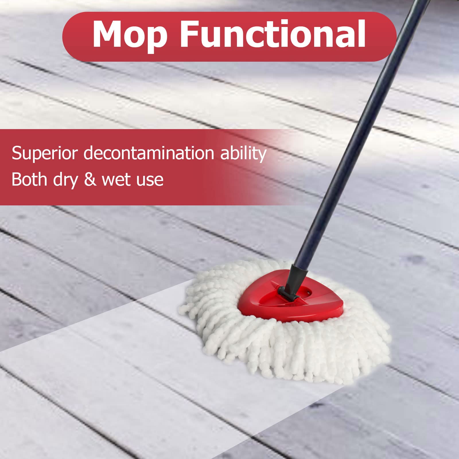 O-Cedar Spin Mop Replacement Heads 6-Pack - Microfiber Mop Refills with Base for EasyWring System | Compatible with Triangle Spin Mops | Durable Floor Cleaning Heads for Kitchen, Bathroom & Hardwood Floors