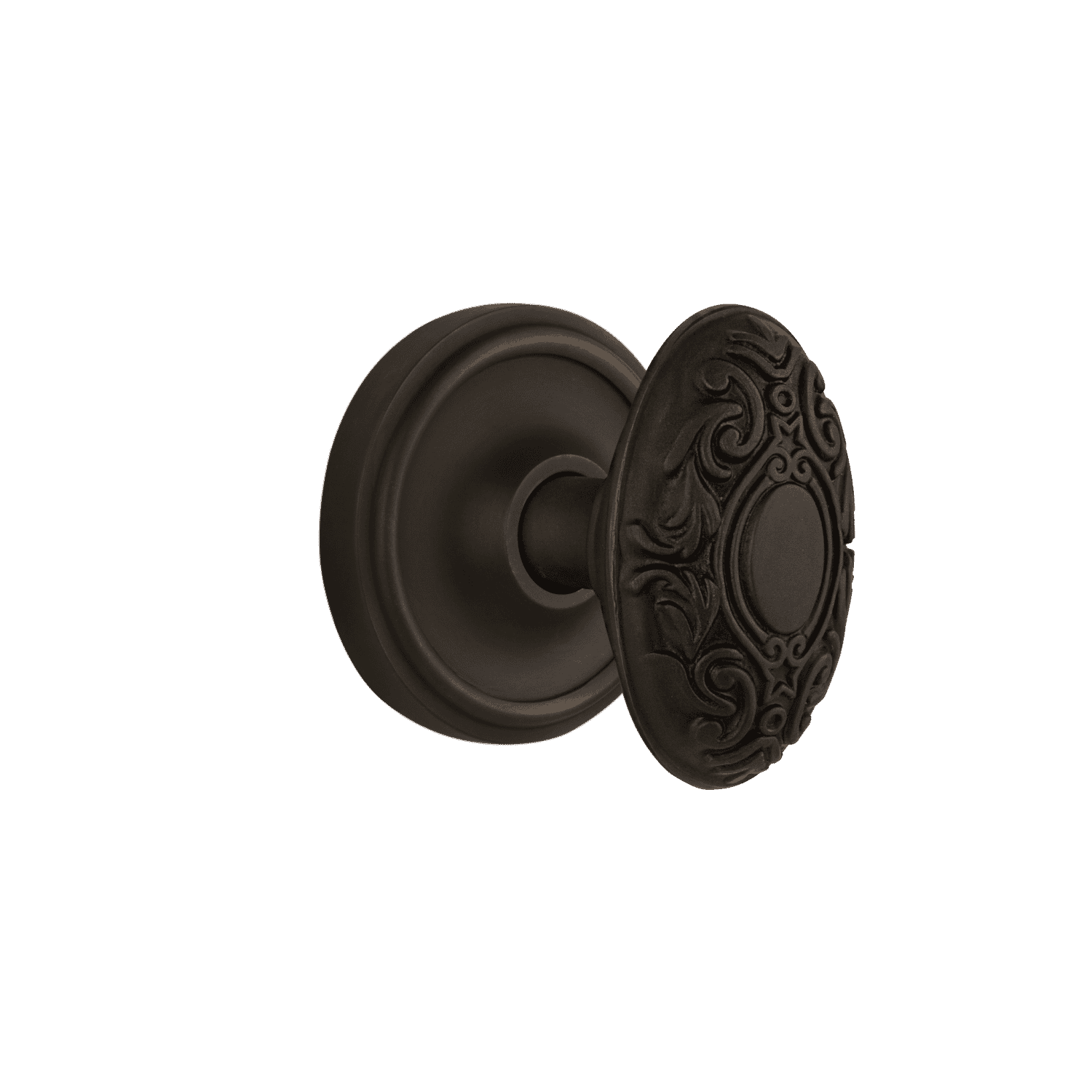 Victorian Style Oil Rubbed Bronze Rosette with Classic Knob - Perfect for Vintage Home Decor & Door Hardware Upgrade