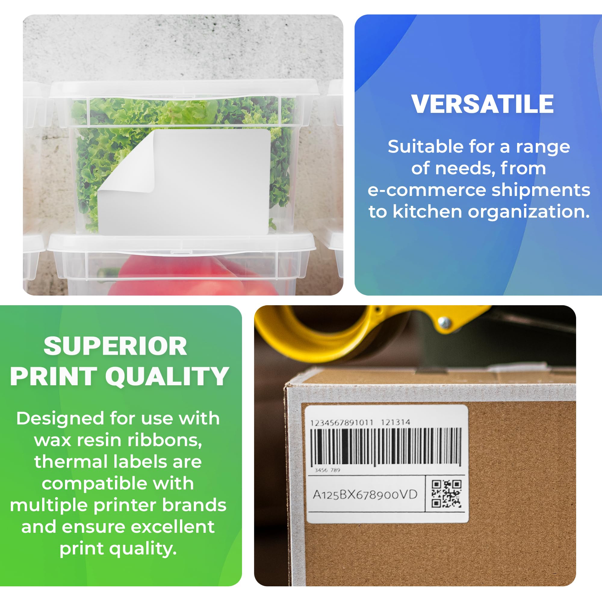 AMZ White Direct Thermal Label Paper, 4 x 6 Inches - 5700 Pack 1 Inch Core Thermal Shipping Labels Rolls - Self-Adhesive Thermal Paper Labels for Shipping, Barcoding & Inventory - Perfect for Ecommerce, Logistics & Warehouse Management