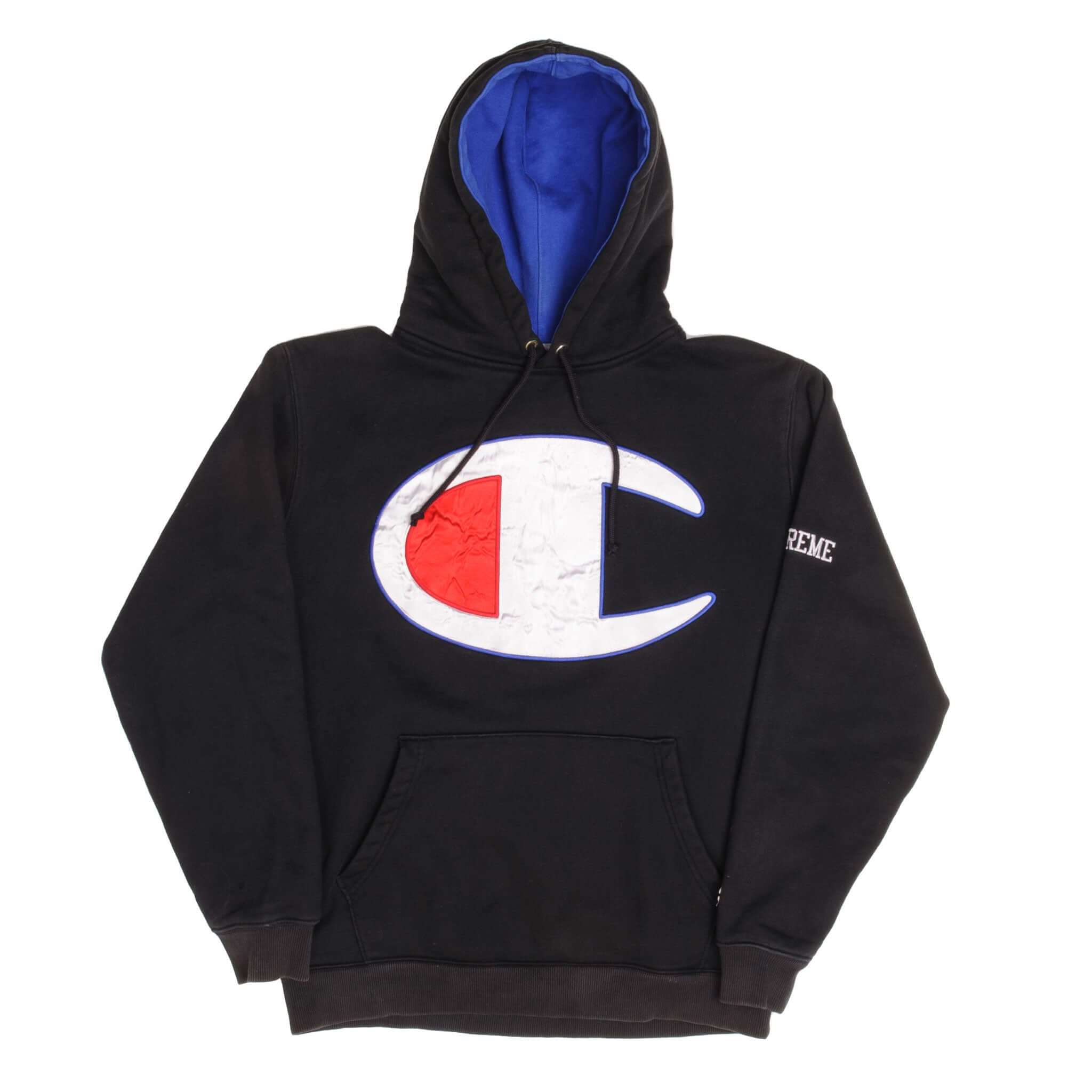Champion x Supreme Satin Logo Hoodie Sweatshirt SS17 - Medium Size | Streetwear Fashion for Men & Women | Gym, Casual Wear & Urban Style