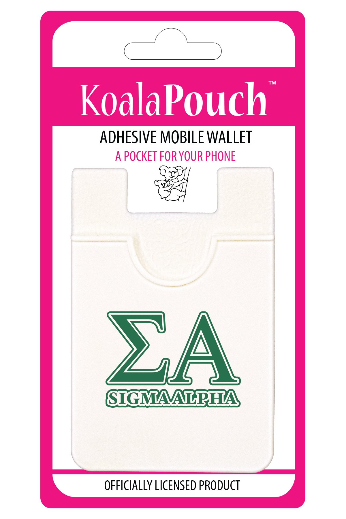 Sigma Alpha Koala Pouch - Adhesive Cell Phone Wallet for iPhone & Samsung - Slim Sticky Phone Pocket for Cards, Cash & ID - Perfect for Travel, Gym & Everyday Use
