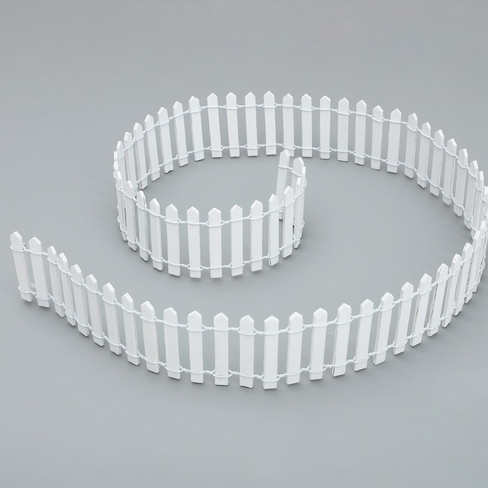 ONEST 6-Piece Miniature Fairy Garden Fence Set - Small Wooden Decorative Fencing for Fairy Gardens, Home Gardens & Plant Decor (White) | Perfect for DIY Fairy Houses, Miniature Landscapes & Backyard Decorations