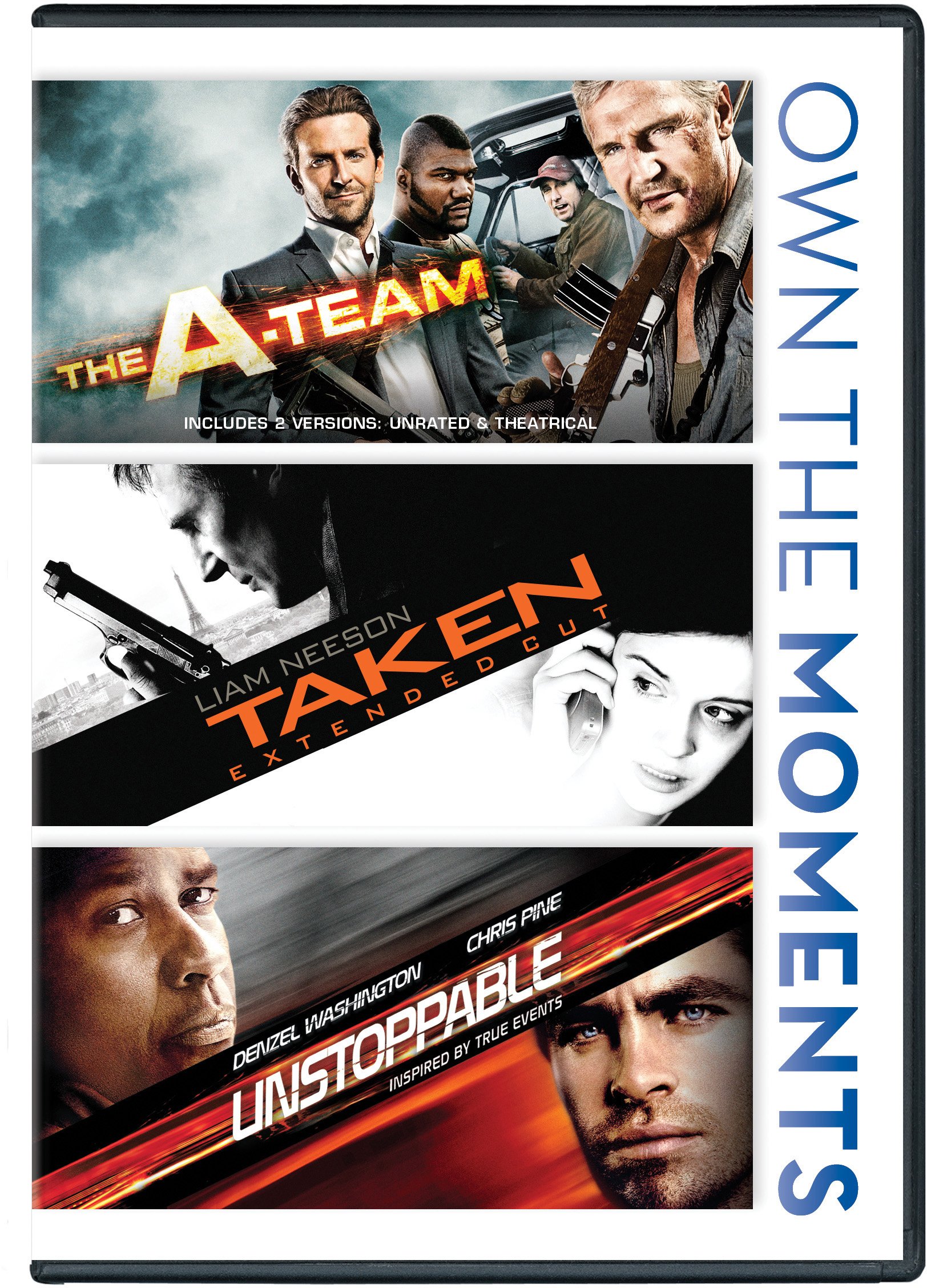 The A-Team / Taken / Unstoppable - Action Movie Trilogy DVD Box Set | High-Intensity Thrillers for Movie Nights & Home Entertainment