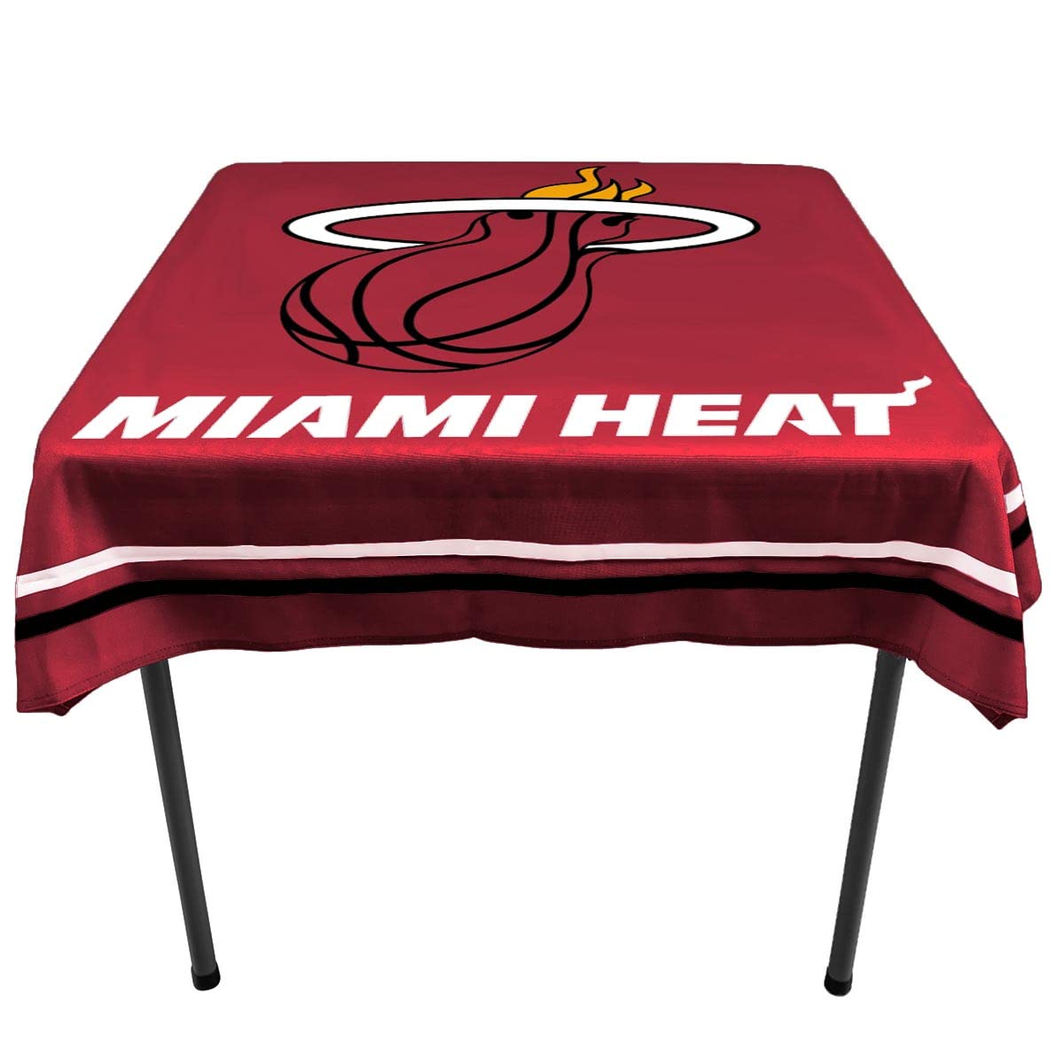 WinCraft Miami Heat Logo Tablecloth - Premium Square Table Cover Overlay for NBA Games, Parties & Home Decor