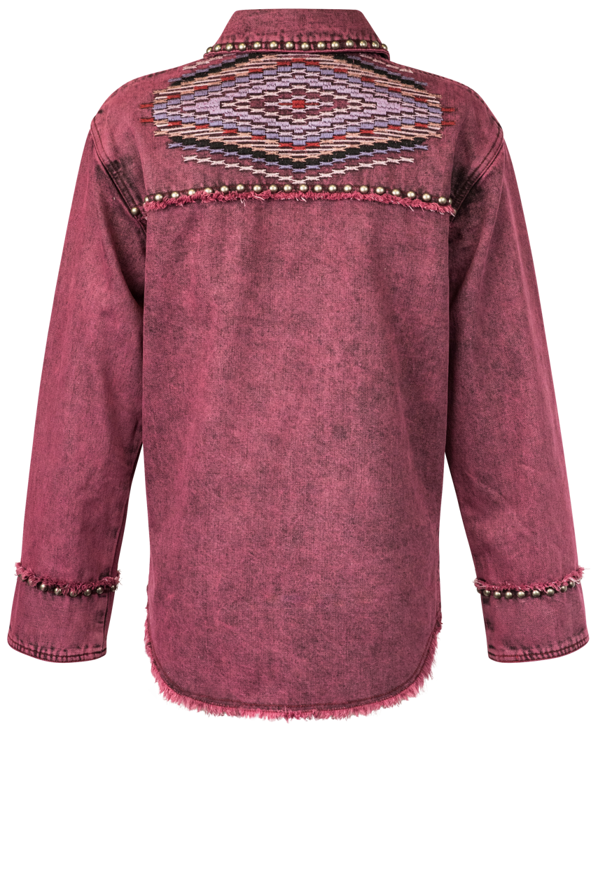 Double D Ranch Chavez Y Chavez Jacket for Women - Western Style Denim Jacket with Embroidery & Fringe - Perfect for Rodeo, Country Music Festivals & Cowgirl Fashion