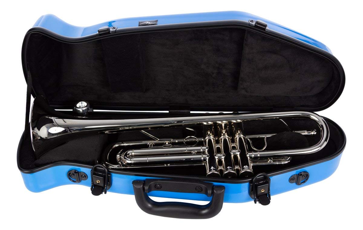 Fiberglass Trumpet Case - Ultra Lightweight C/B Blue Protective Cover for Easy Transport | Perfect for School, Band Practice & Travel