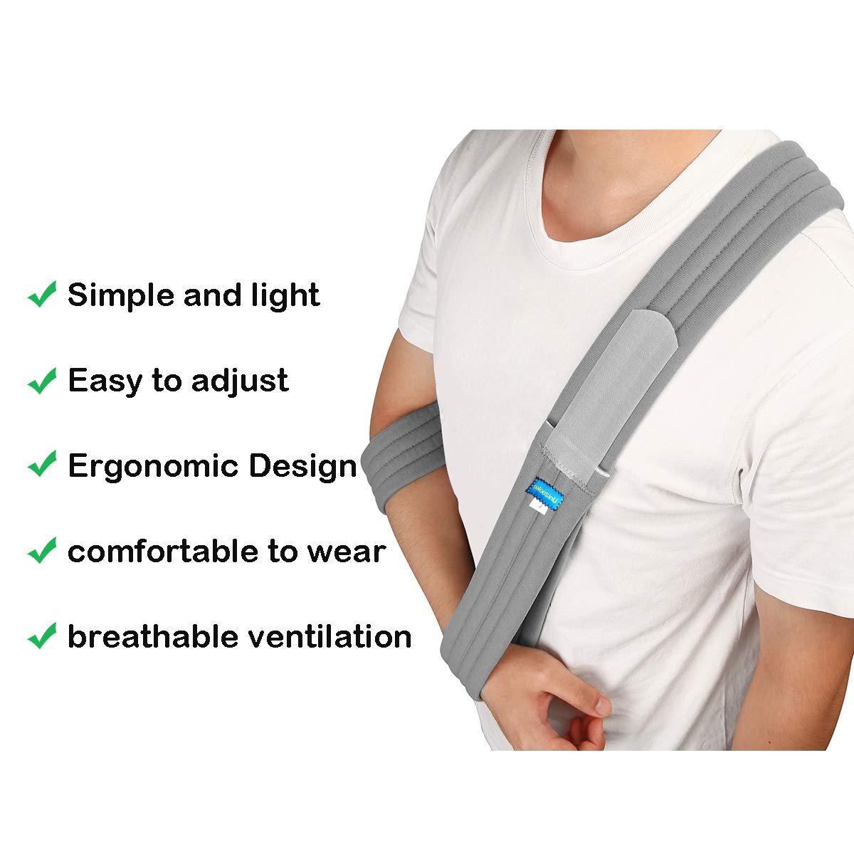 Adjustable Arm Sling for Broken & Fractured Bones - Medical Shoulder Support Strap with Rotator Cuff Immobilizer - Lightweight & Comfortable for Left or Right Arm - Men & Women (Ideal for Post-Surgery, Sports Injuries & Daily Recovery)