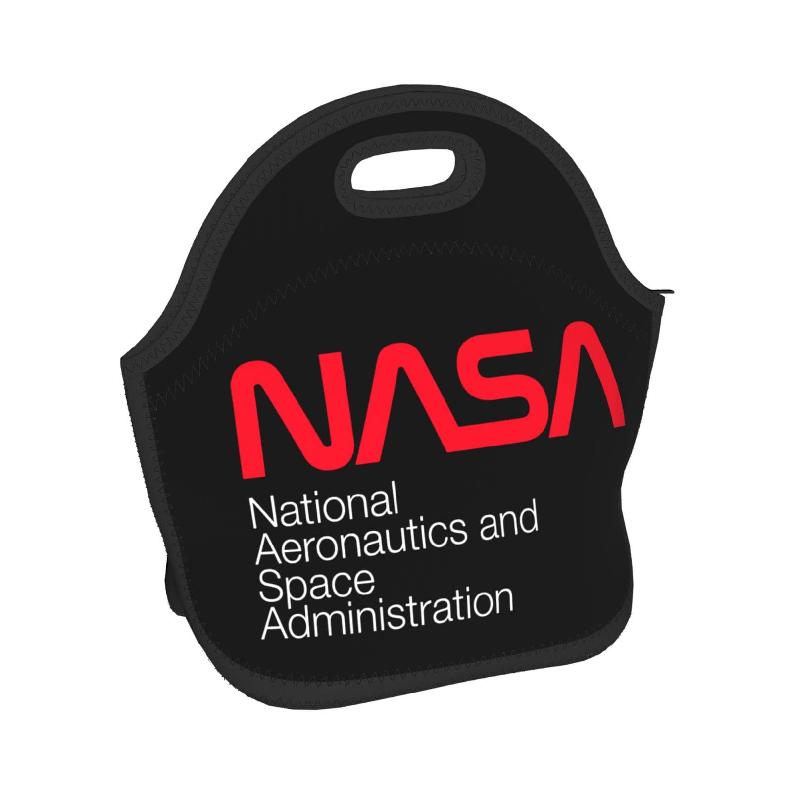 NASA Worm Logo Insulated Lunch Box Cooler Tote Bag - Reusable Neoprene Lunch Bag for Adults, Women, Men & Kids - Perfect for Work, Hiking, Picnics & Outdoor Activities