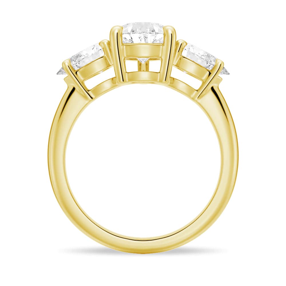 Exquisite Pear Shaped Three Stone Moissanite Engagement Ring for Women - Perfect for Proposals, Weddings & Anniversary Gifts