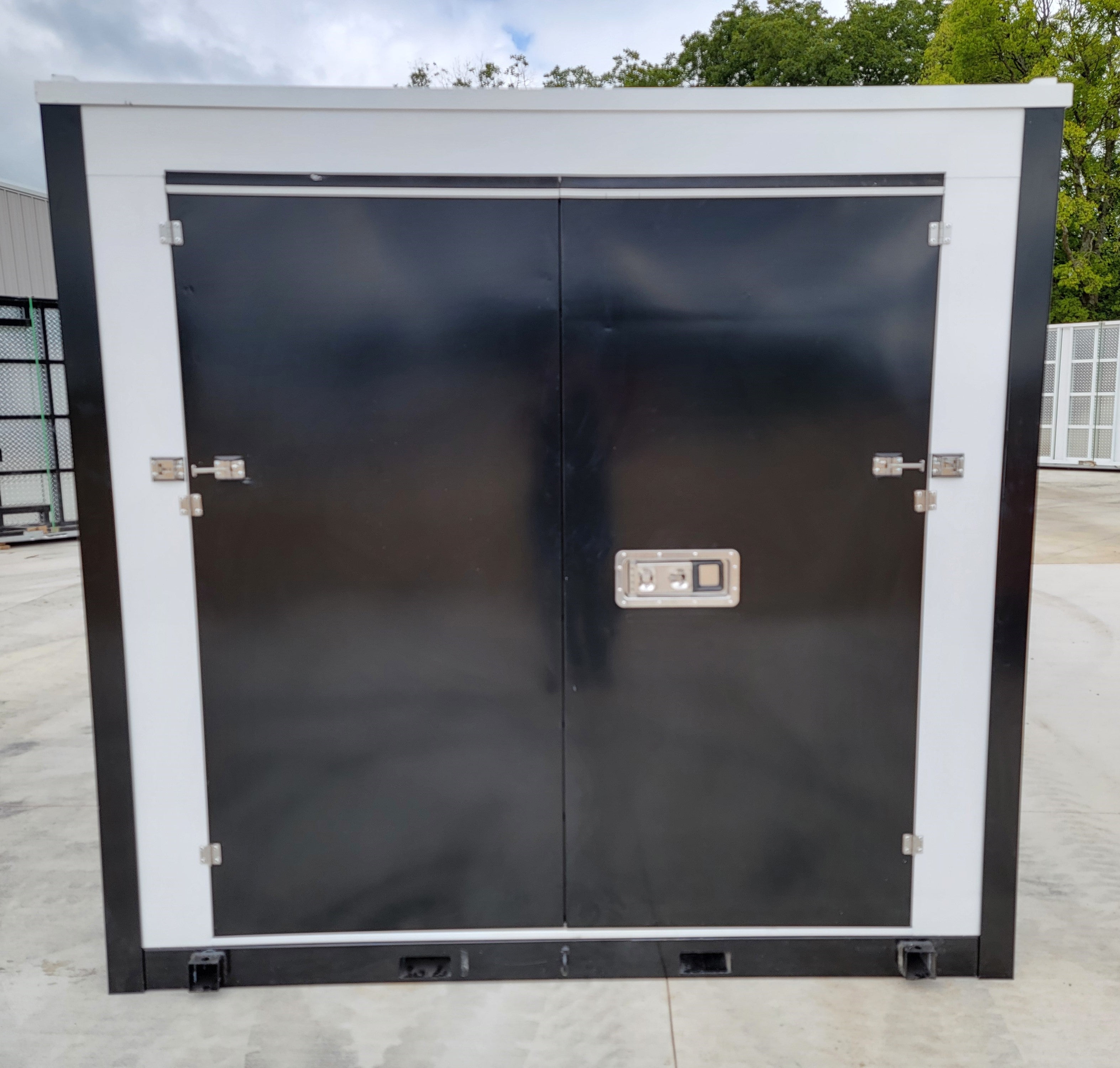 8'x8' Single Door Portable Storage Shed - Relocatable Steel Container Building for Backyard, Garden & Outdoor Storage | Weather-Resistant & Durable