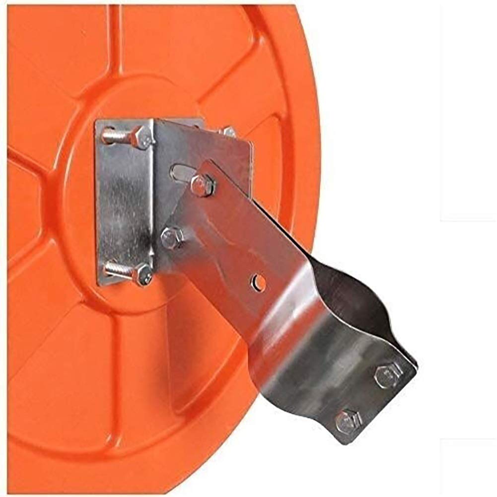 80cm Orange PC Plastic Convex Traffic Mirror - Round Outdoor Blind Spot Mirror for Parking Lots, Driveways, and Road Safety
