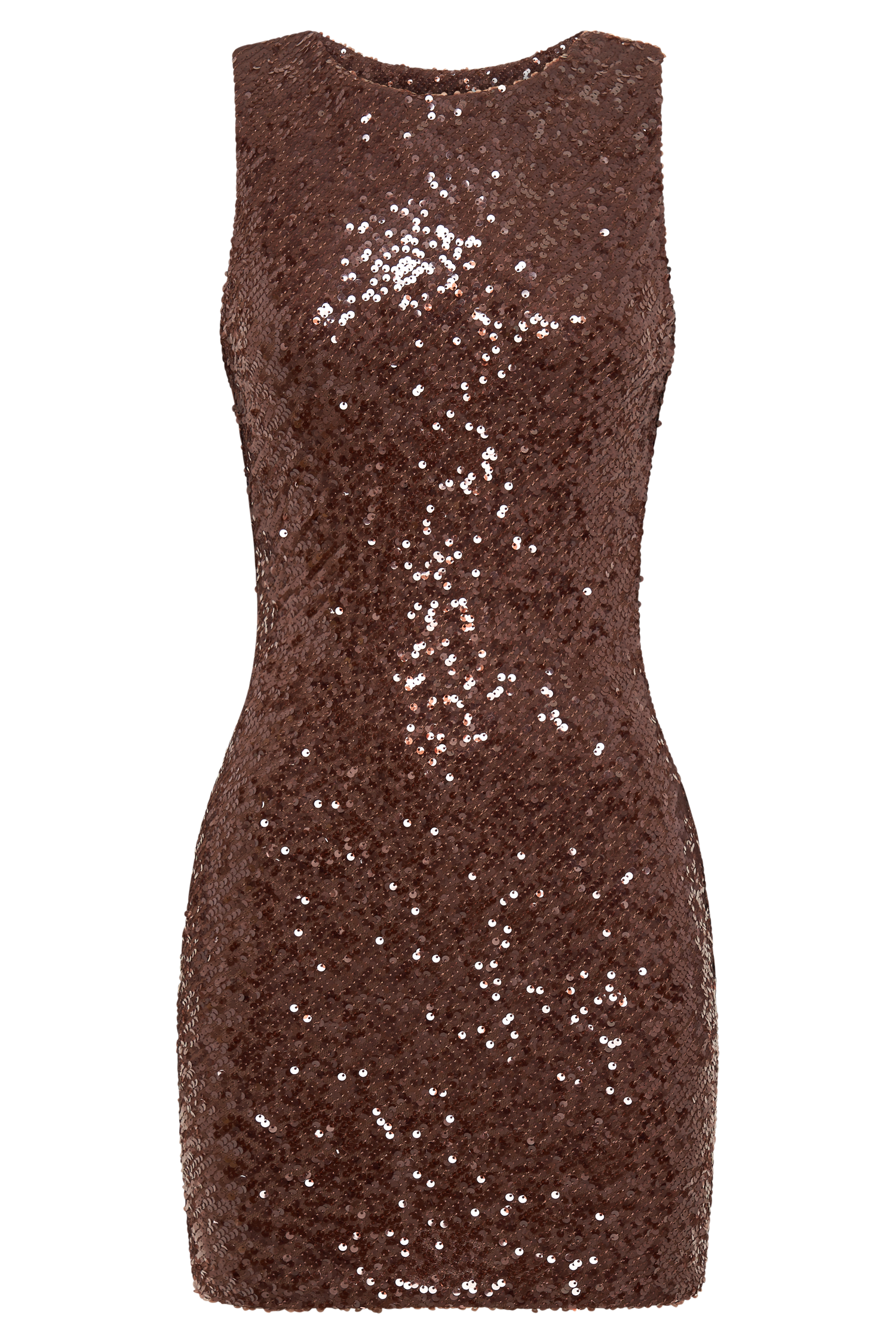 Anastasia Sequin Mini Dress in Chocolate - Perfect for Evening Parties, Date Nights & Special Occasions