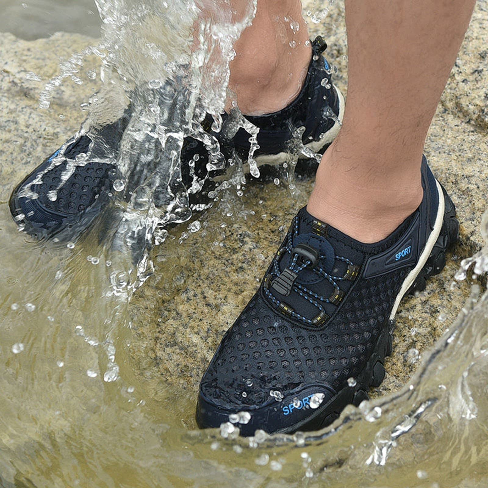 BIISDOST Men's Lightweight Hiking Shoes - Breathable Mesh Trekking Shoes with Non-Slip Sole for Outdoor Walking, Trail Running & Casual Wear - Perfect for Hiking, Travel & Daily Activities