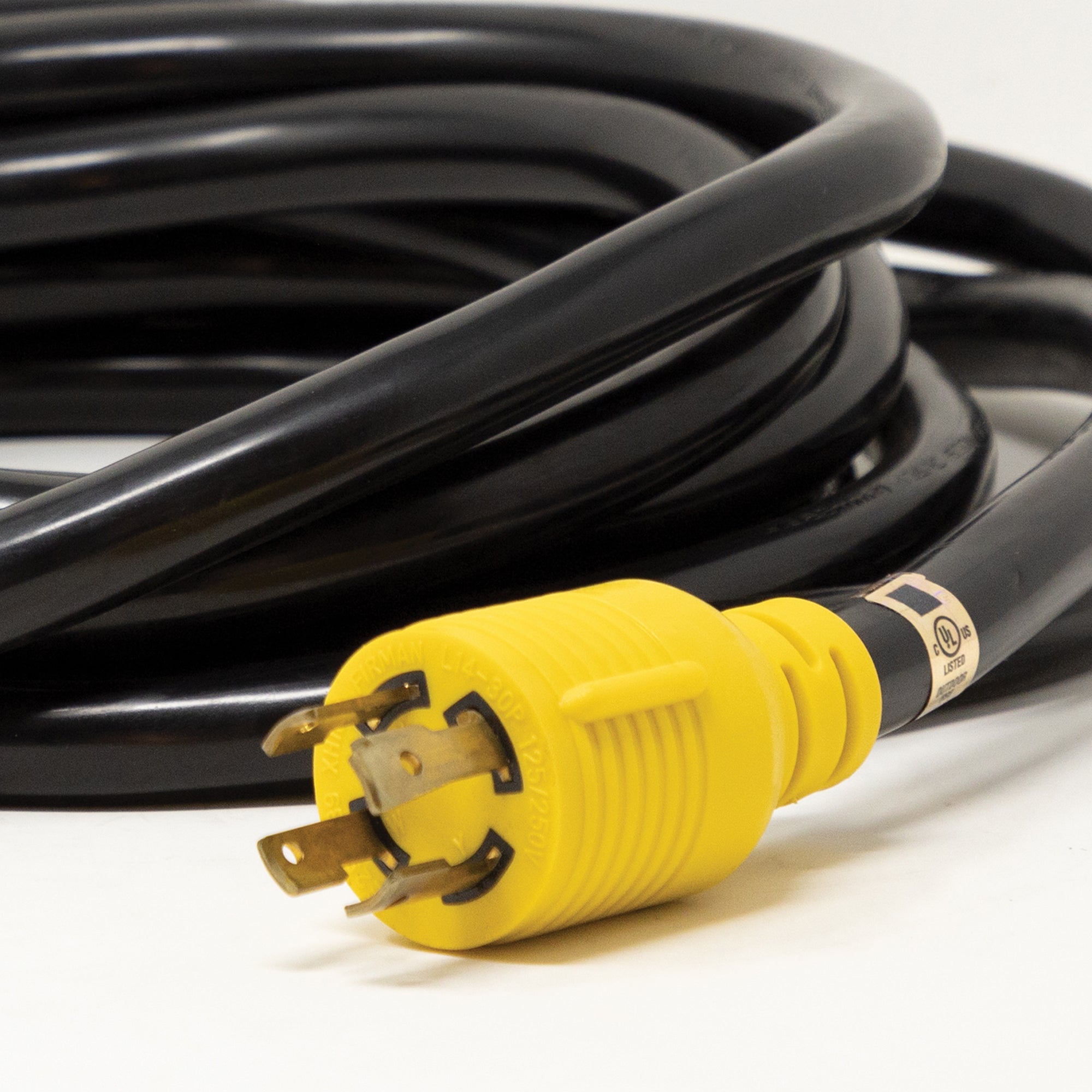 L14-30P to (6) 5-20R Power Cord 18ft - Heavy Duty Extension Cable for RV, Generator & Industrial Equipment - Perfect for Camping, Job Sites & Emergency Power
