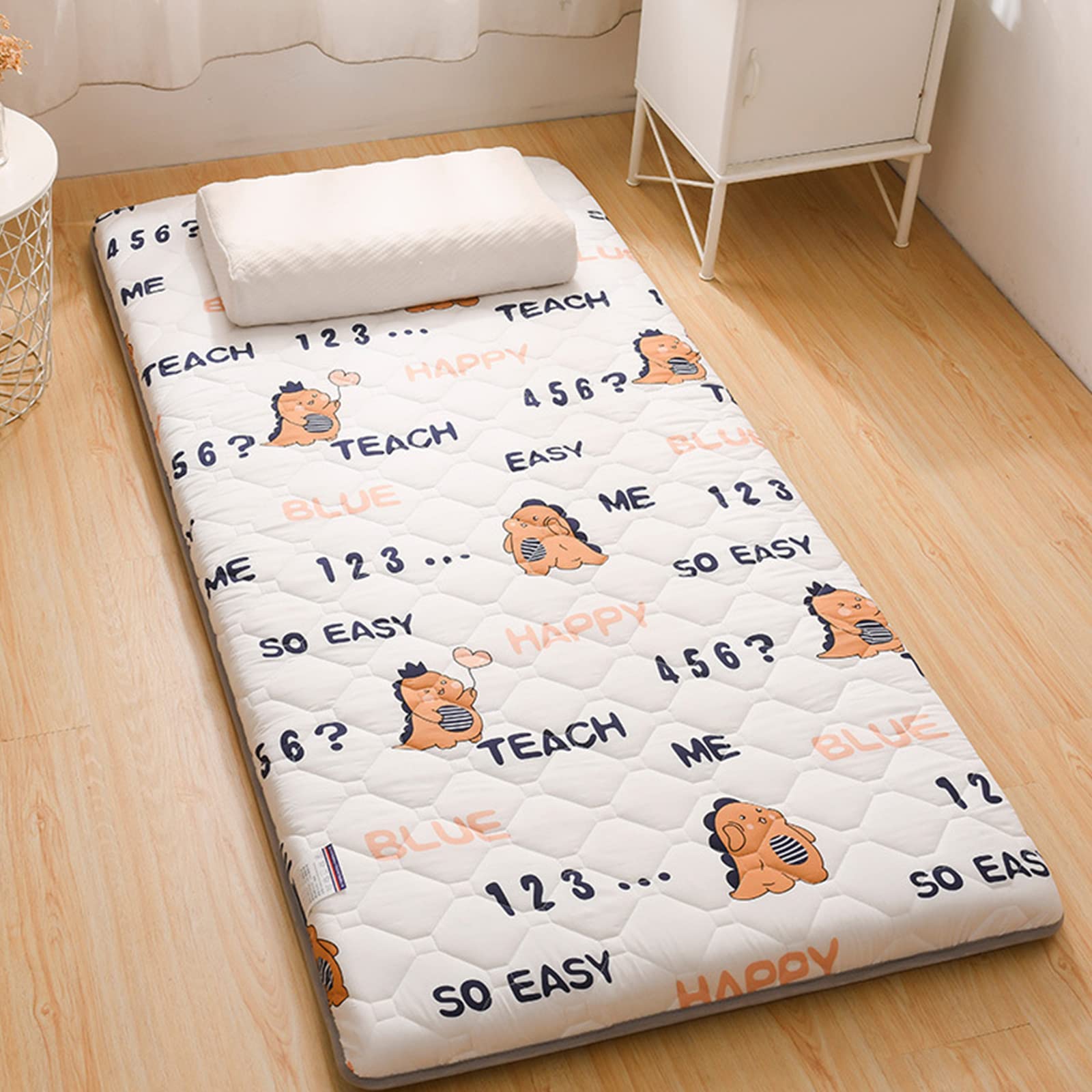 Foldable Tatami Floor Mat - Roll Up Sleeping Pad for Sofa Bed, Travel & Dormitory - All-Season Futon Furniture for Bedroom, Living Room & Guest Room Use